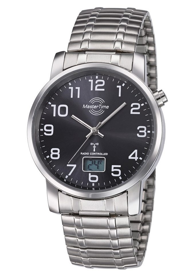 MASTER TIME Funkuhr »MTGA-10308-22M«, Armbanduhr, Quarzuhr, Herrenuhr, Datum, Langzeitbatterie