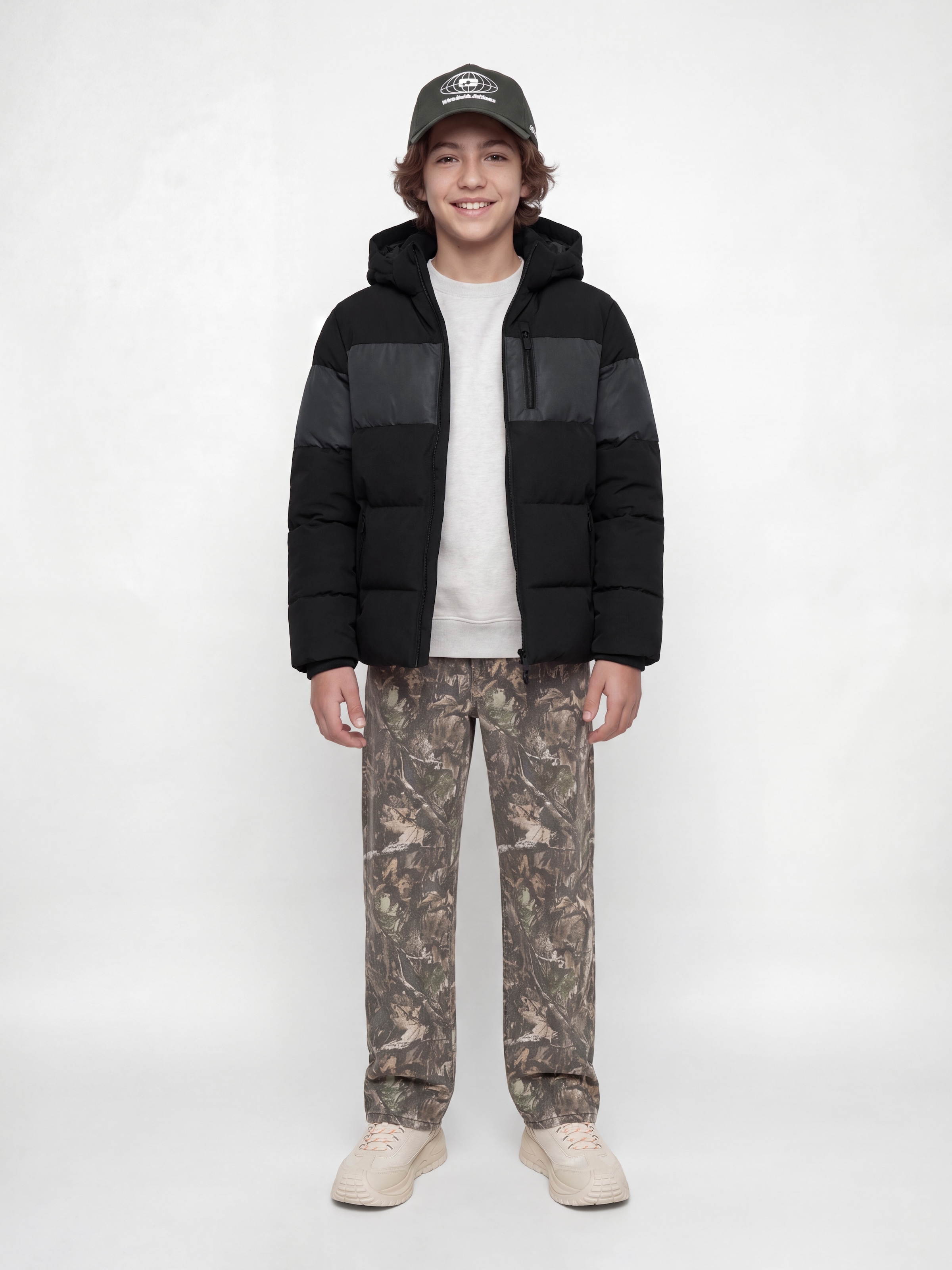 Jack & Jones Junior Steppjacke »JJEBECKS REFLECTIVE PUFFER JNR« mit Kapuze Kunstfaser, mit reflektierenden Details