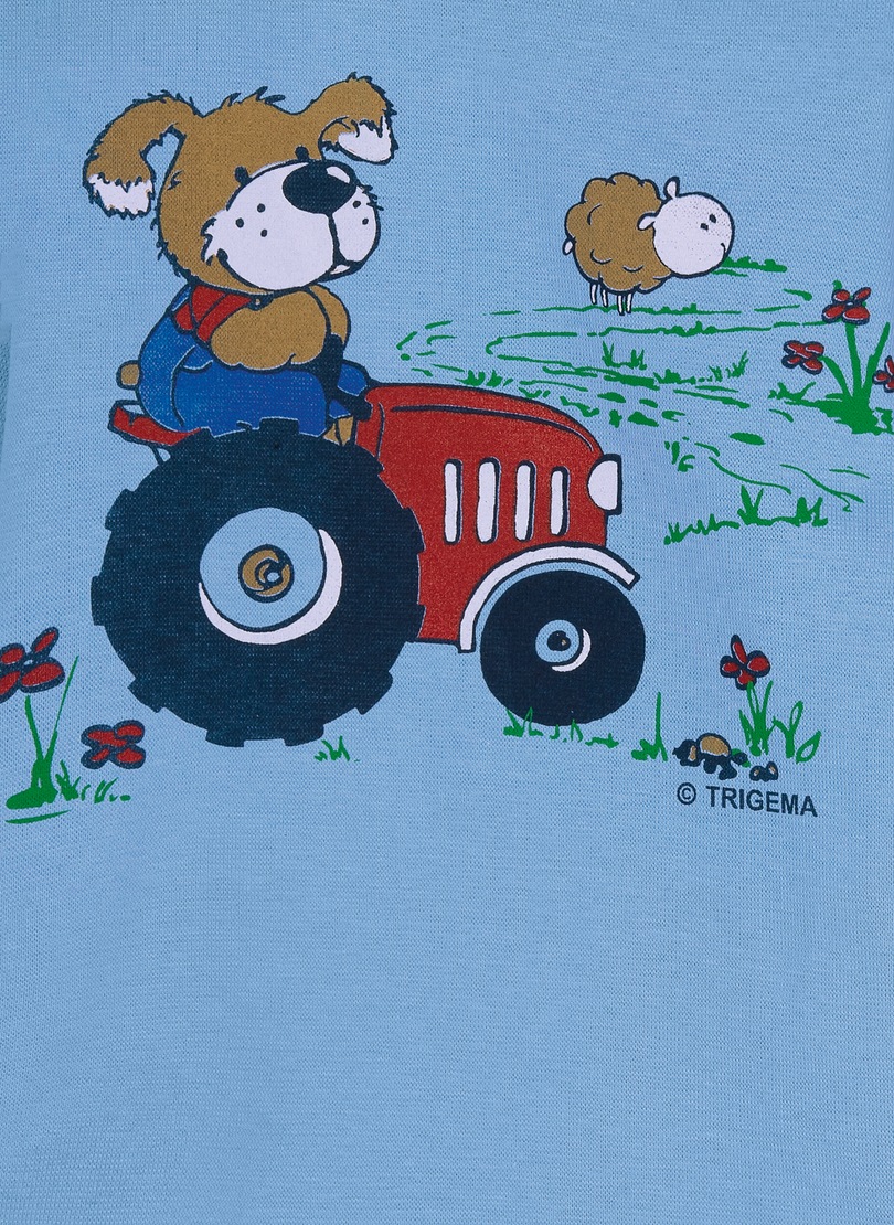 Trigema T-Shirt »TRIGEMA Langarmshirt mit süßem Hund auf Traktor«, (1 tlg.)