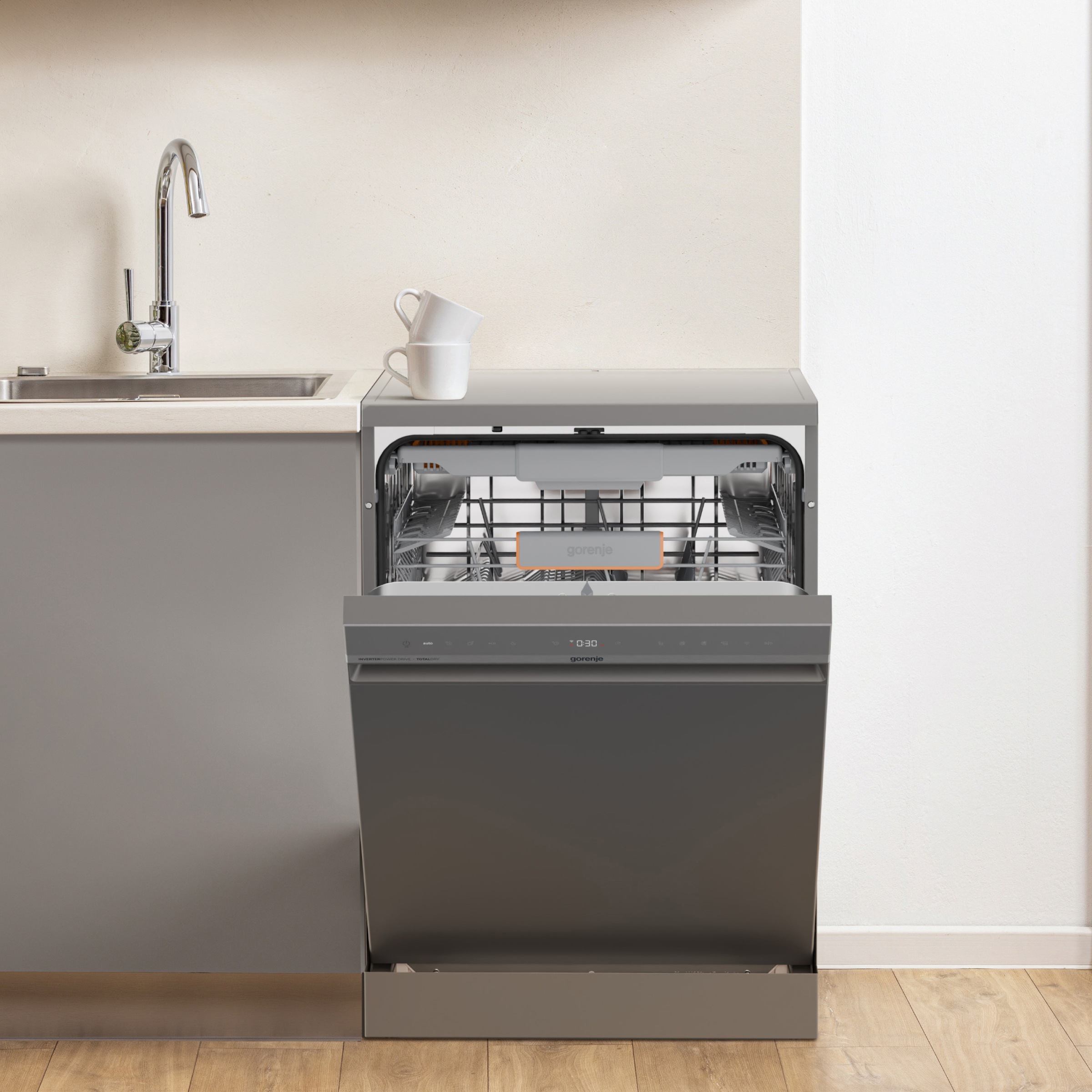 GORENJE Standgeschirrspüler »GS673A96X« 9,4 l 16 Maßgedecke TotalDry - automatische Türöffnung