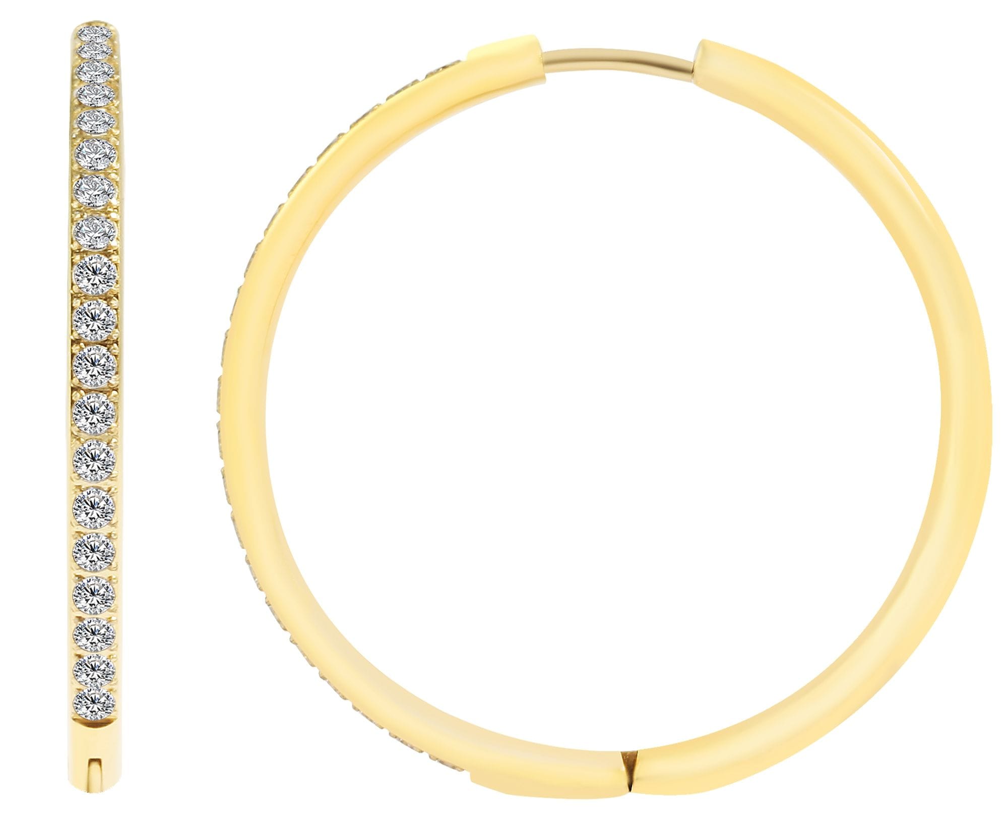 Adelia´s Paar Creolen »Damen Ohrringe ¿ Klappcreole aus Edelstahl mit Strass Steinchen«