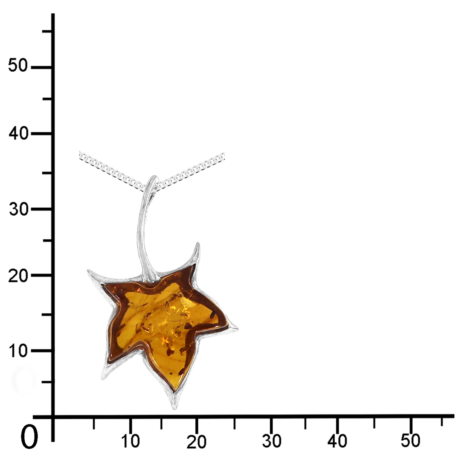 OSTSEE-SCHMUCK Kette mit Anhänger »- Ahornblatt - Silber 925/000 - Bernstein«