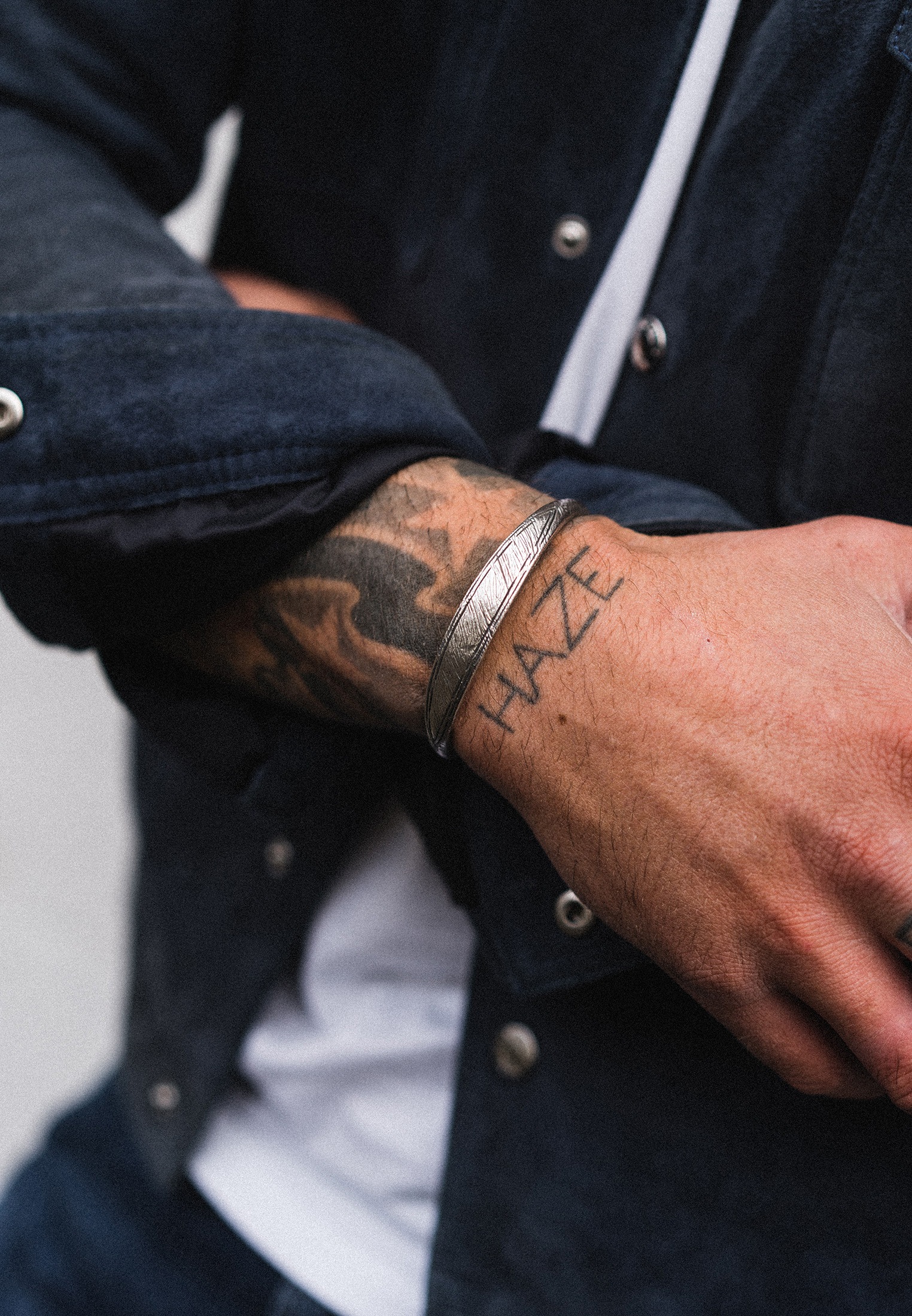 HAZE & GLORY Armreif »Armband Herren Armreif - Risk 925 Silber«