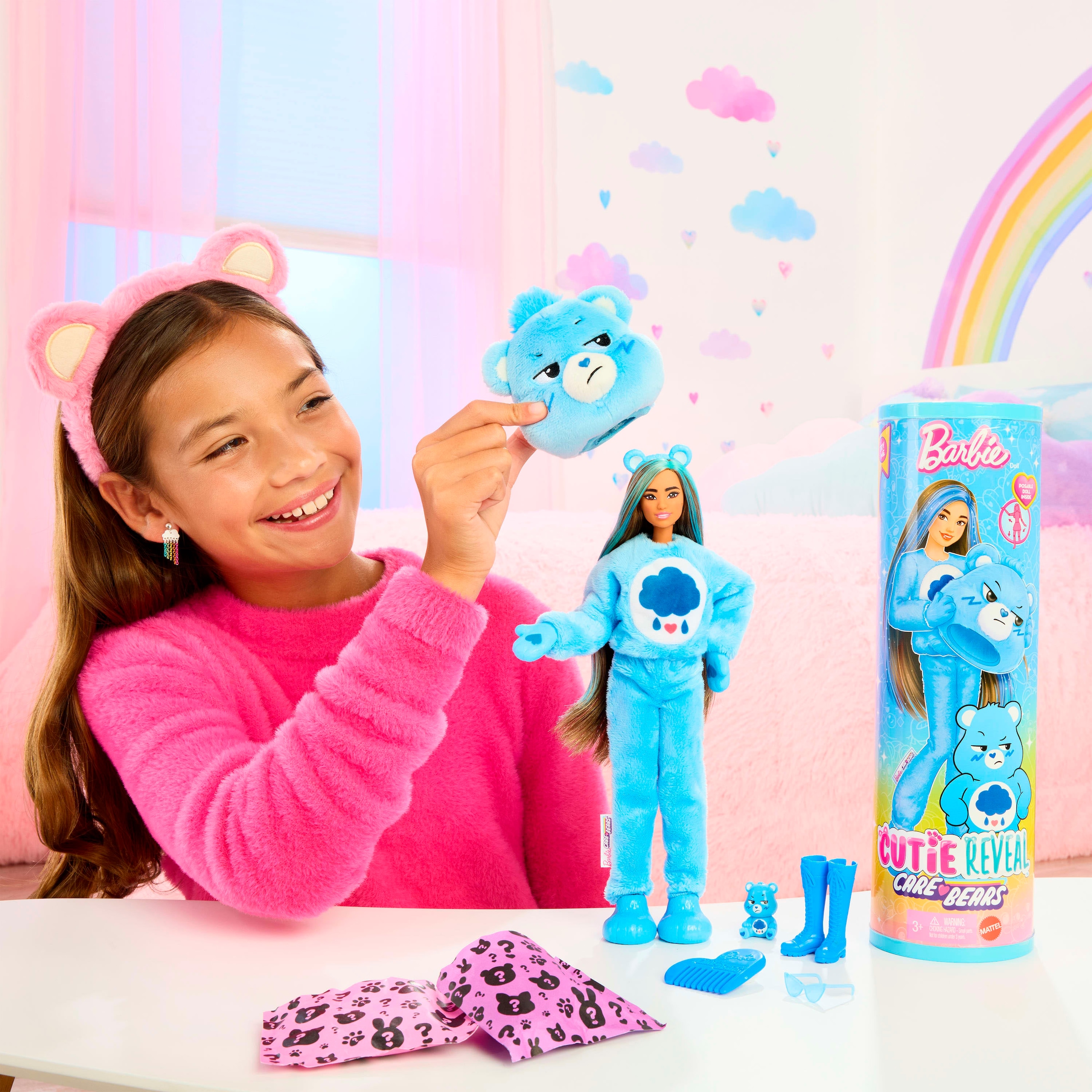 Barbie Anziehpuppe »Cutie Reveal, Glücksbärchis Brummibärchi«, inklusive Accessoires
