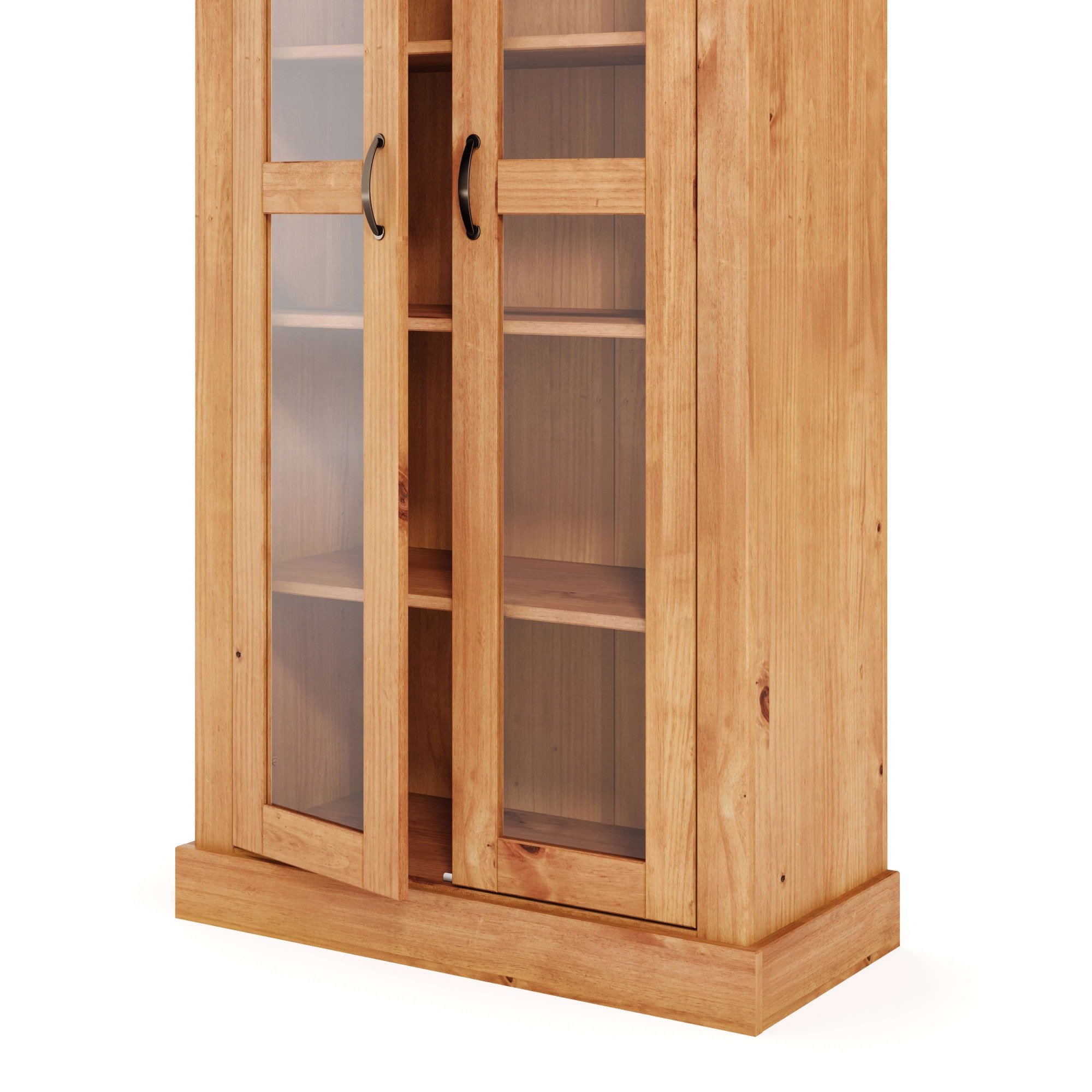 OTTO home Vitrine »Selma, Hochschrank, Standvitrine, Glasvitrine aus massivem Kiefernholz« FSC®, mit Griffen aus antikisiertem Metall, Höhe 180 cm