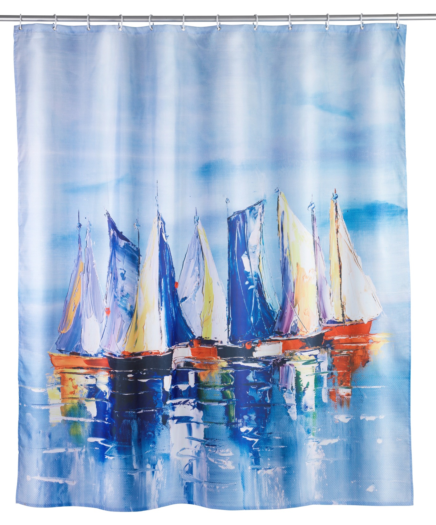 WENKO Duschvorhang »Sailing«, Breite 180 cm, Höhe 200 cm, Textil (Polyester)
