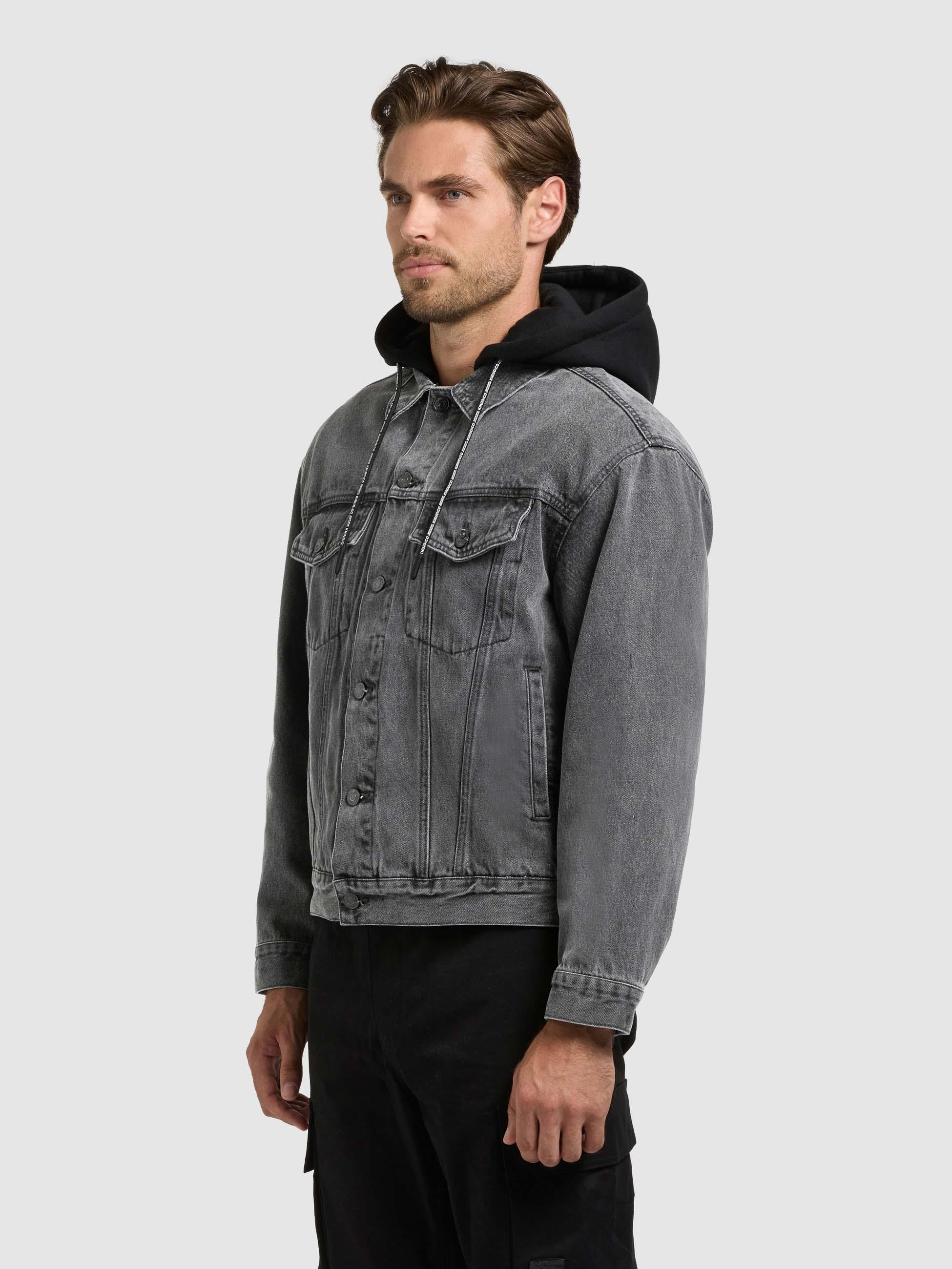 khujo Jeansjacke »Jeansjacke Jokin« mit Kapuze Herren Denim-Jacke mit Sweat-Kapuze