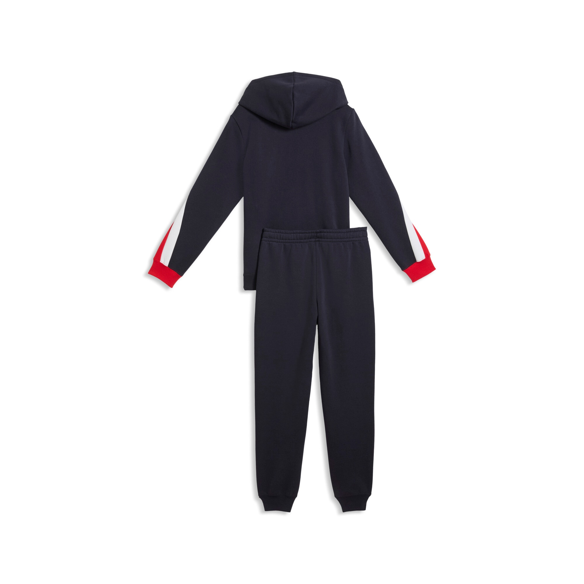 PUMA Trainingsanzug »ESS BLOCK FULL-ZIP SWEAT SUIT B« 2 für Jugendliche, mit Kapuze, 2-teiliges Set, aus Baumwollmischung