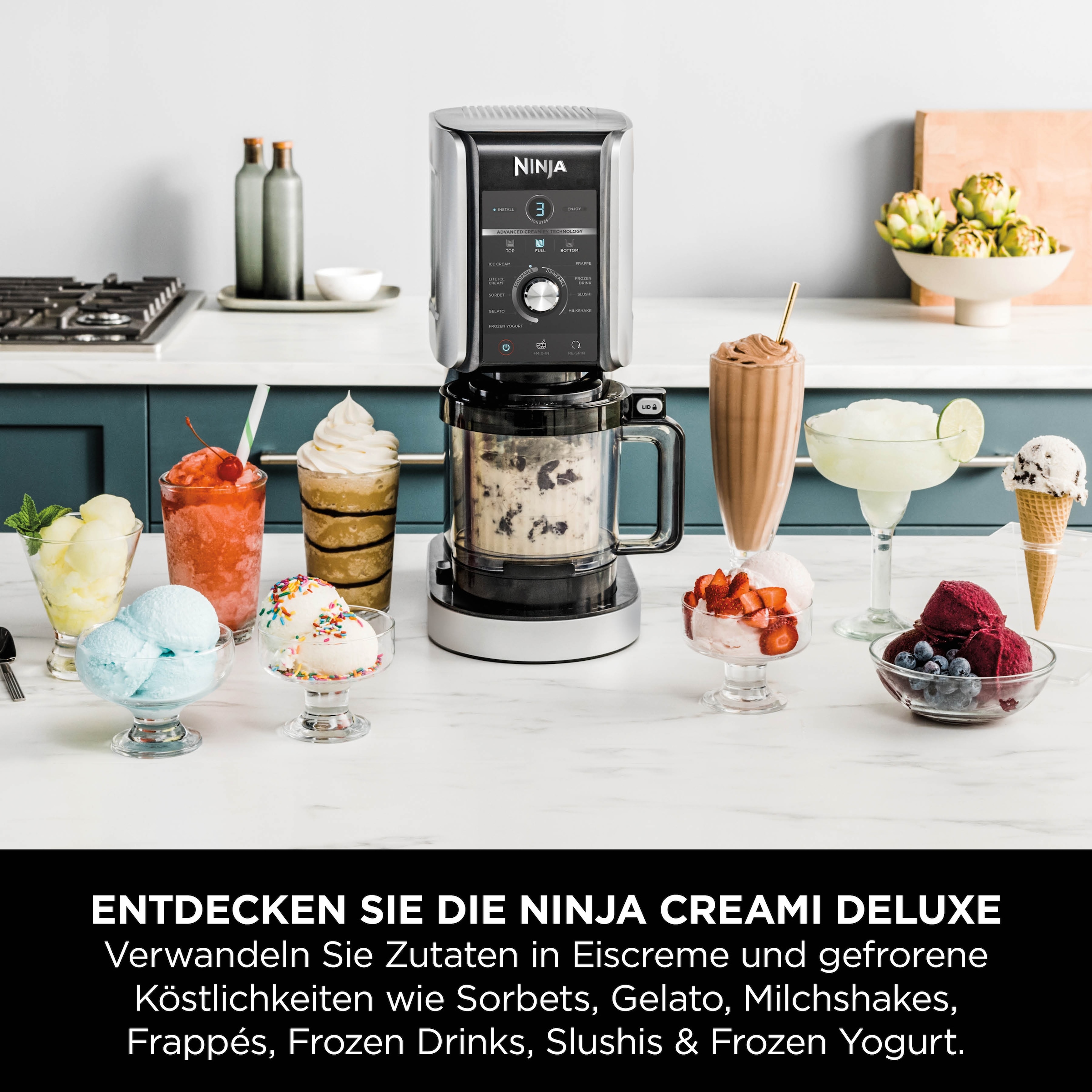 NINJA Eismaschine »NC501EU Creami Deluxe, 10-in-1 Eis-und Eisgetränkmaschine«, 800 W