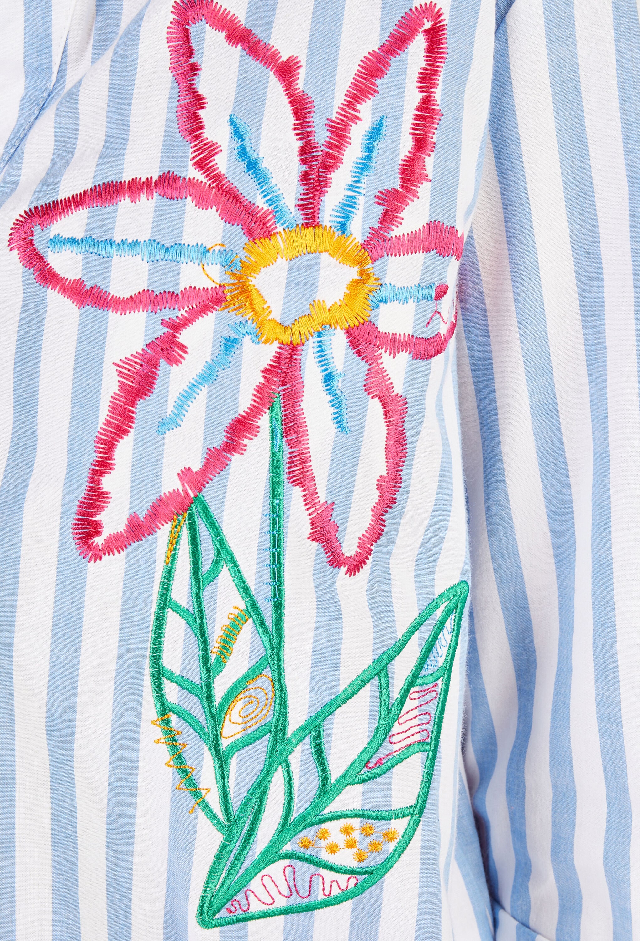 NAVIGAZIONE T-Shirt »NAVIGAZIONE Tunika« farbenfrohes, aufwendig gesticktes Blumenmotiv