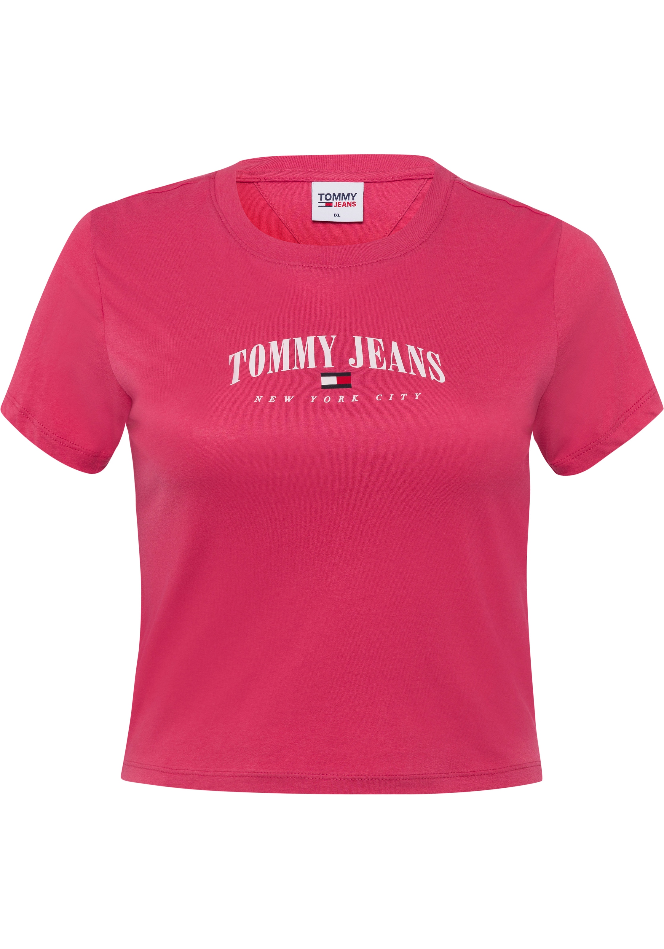 Jeans Tommy »TJW CURVE,mit (1 ESSENTIAL Kurzarmshirt bei SS«, Tommy PLUS tlg.), Curve SIZE 2 BBY LOGO Jeans-Markendetails OTTO bestellen CRV