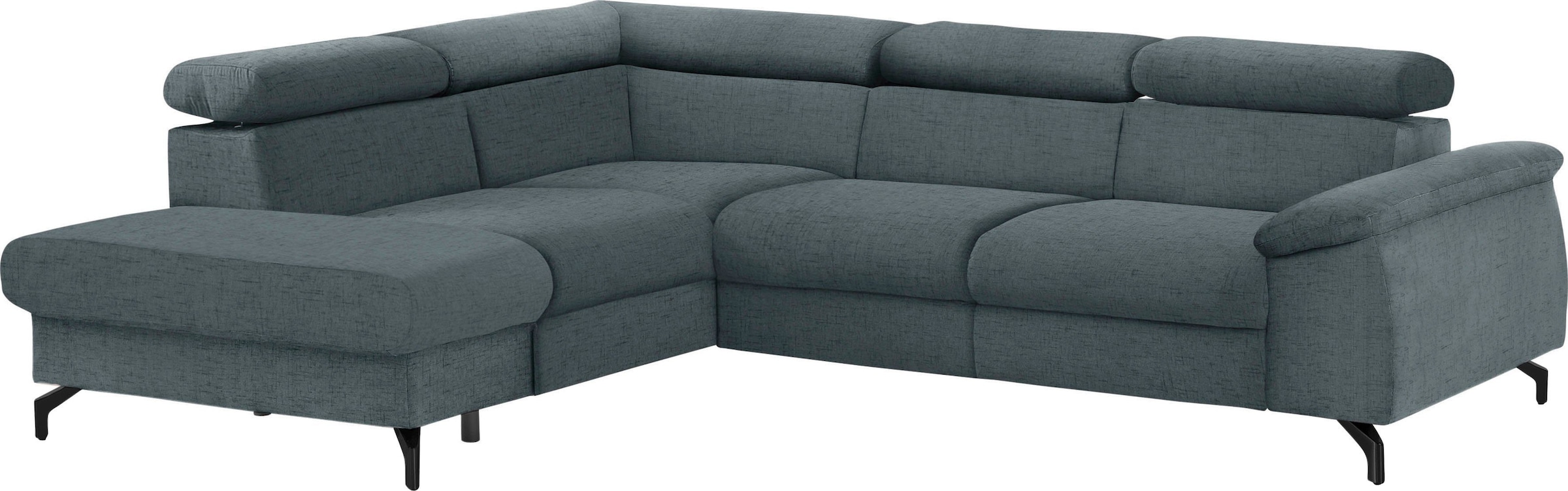 COTTA Polstergarnitur »Komaris«, (Set), Set: bestehend aus Ecksofa und Hocker, frei im Raum stellbar