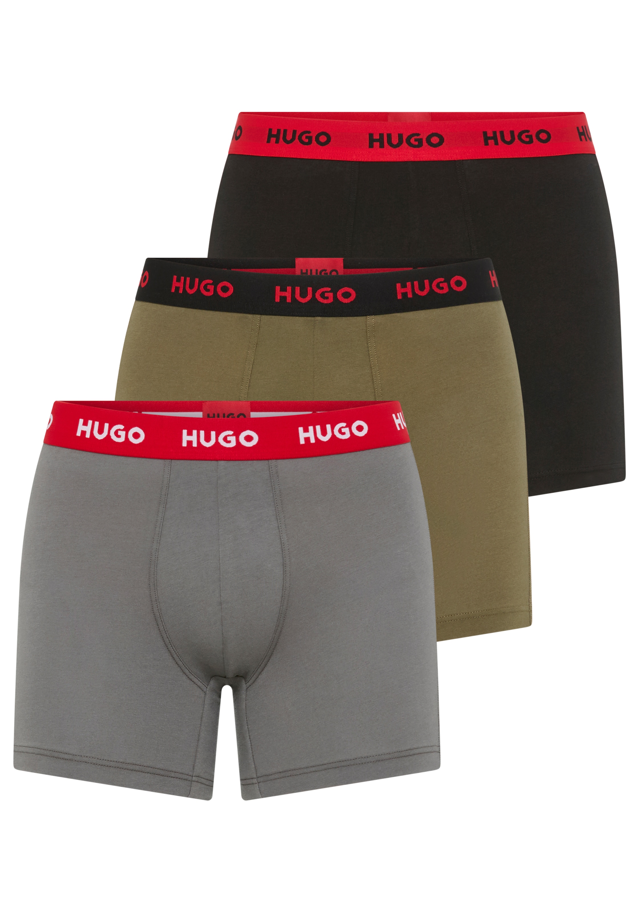 HUGO Underwear Boxer »BOXERBR TRIPLE« Packung, 3er, 3 Stk. mit elastischem Bund