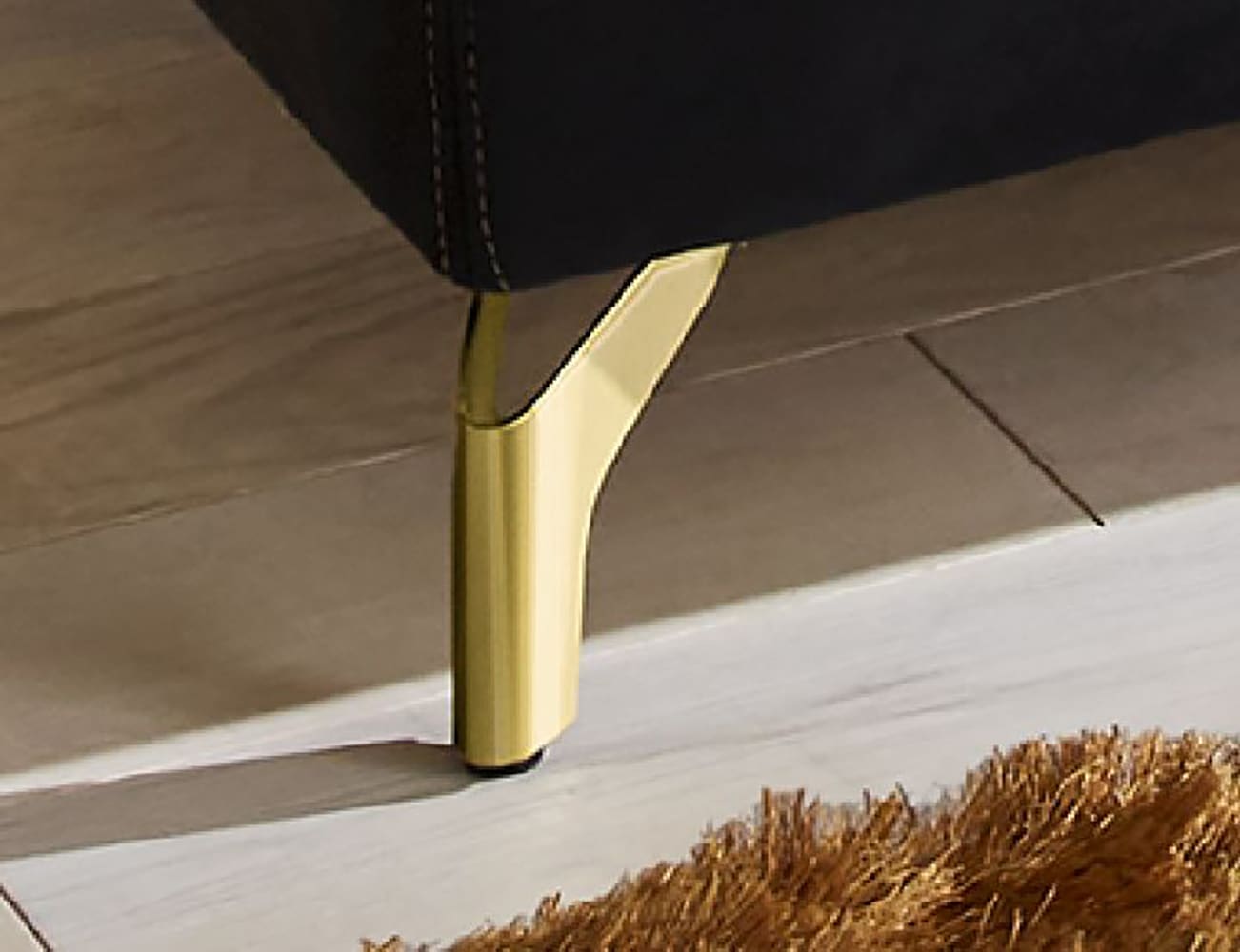 Jockenhöfer Gruppe Boxspringbett »Sancara, inklusive 7-Zonen-TTFK-Matratzen und 9 cm Kaltschaumtopper«, goldfarbige Designelemente, Härtegrade wählbar (H3,H3/H4 oder H4)