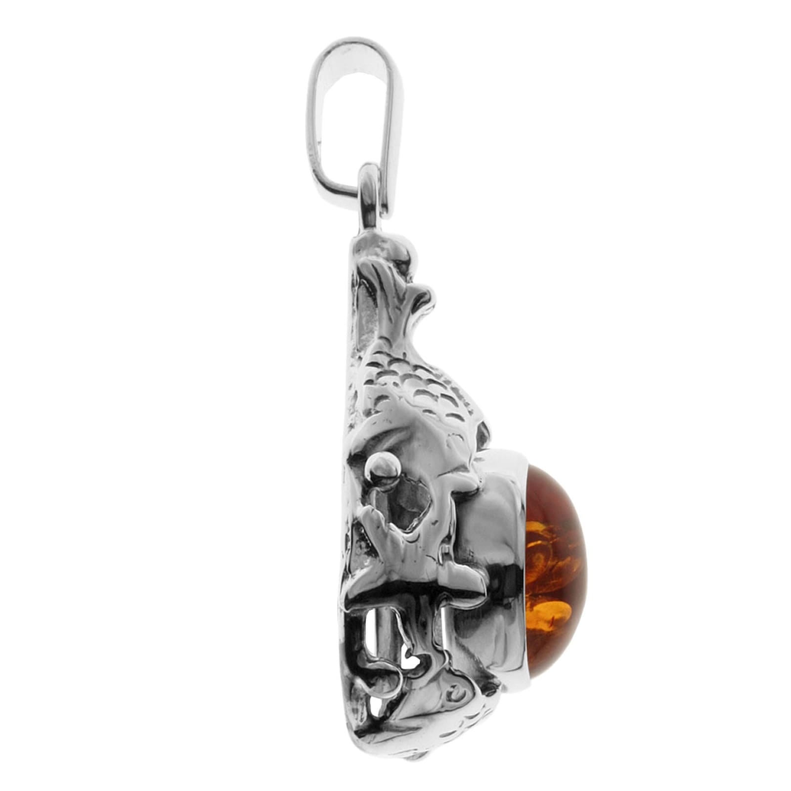 OSTSEE-SCHMUCK Kettenanhänger »- Fischland 34x14 mm - Silber 925/000 - Bernstein«