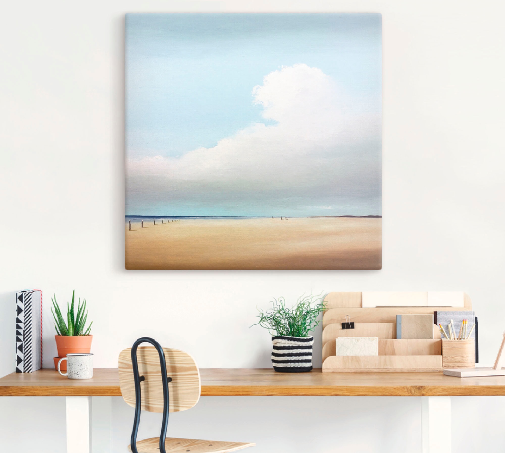 Artland Leinwandbild »Spaziergang I«, Strand, (1 St.), auf Keilrahmen gespannt