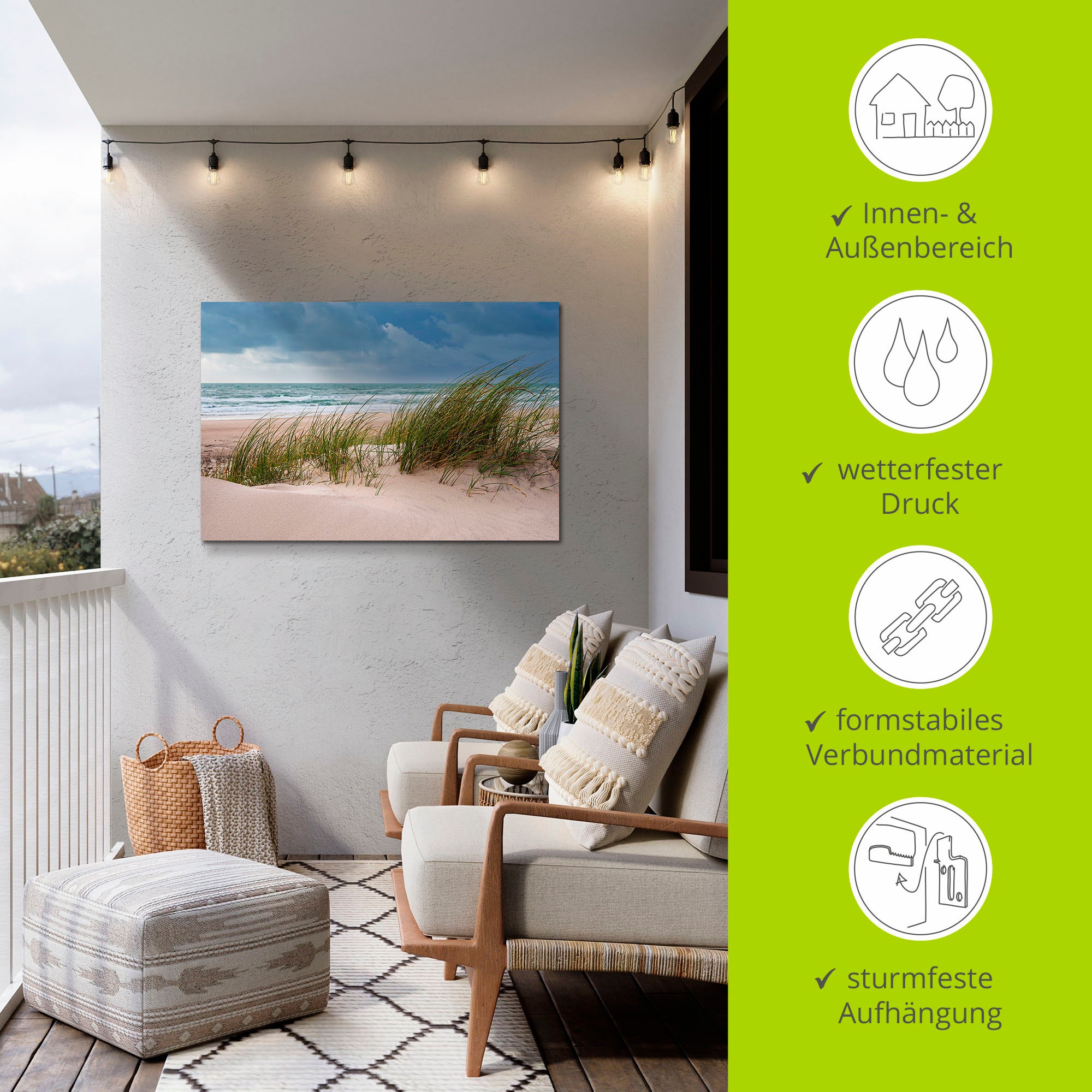 Artland Poster »Düne und Strand bei Hirtshals Dänemark I«, Küstenbilder, (1 St.), als Alubild, Outdoorbild, Leinwandbild in verschied. Größen