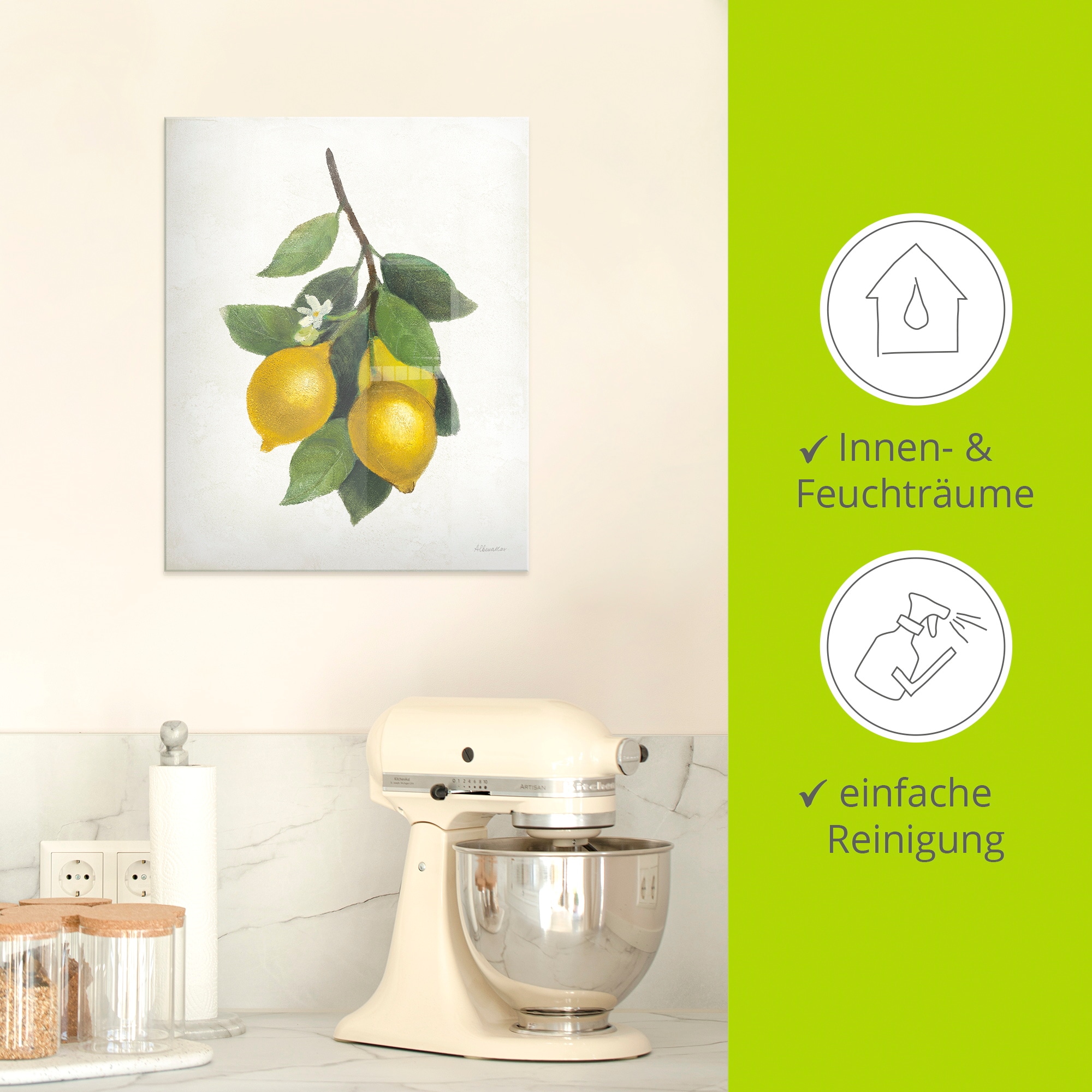 Artland Glasbild »Lemon Branch III« Pflanzenbilder 1 Stk. tlg. in verschiedenen Größen