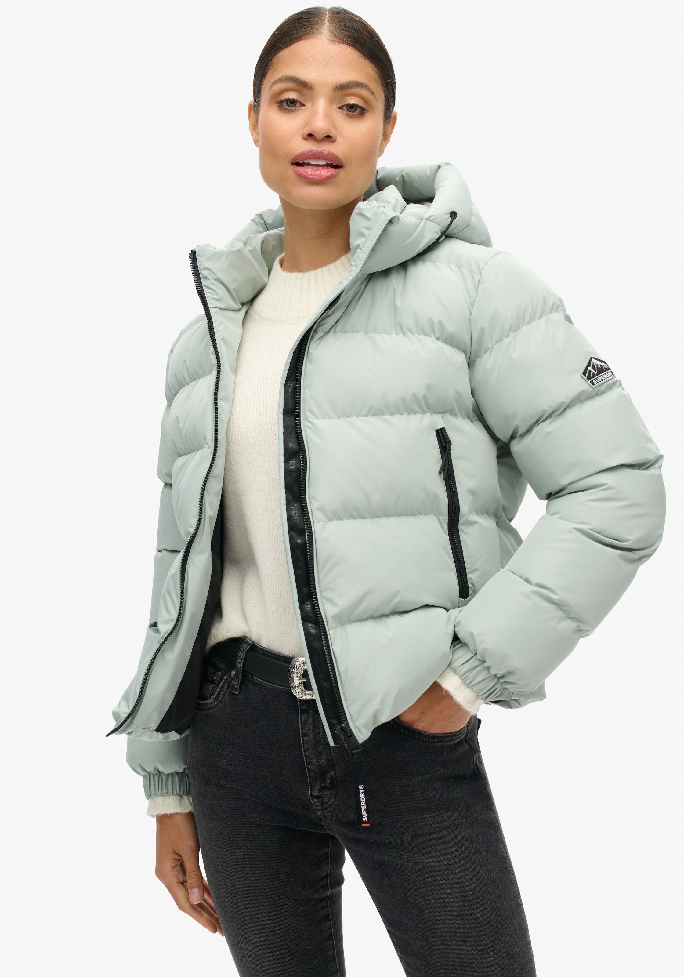 Steppjacke »HOODED SPORTS PUFFER JACKET«, ohne Kapuze