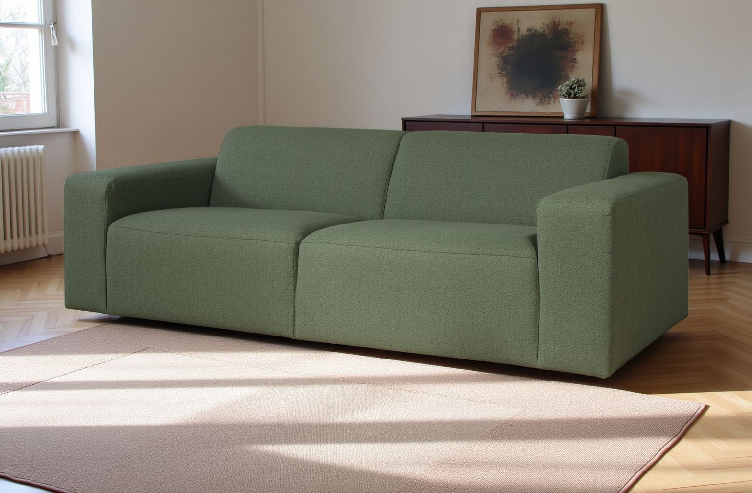 INOSIGN 3-Sitzer »Koa, 228 cm, Modulsofa in Webstoff, Cord«, Designsofa, weicher Lounge-Sitzkomfort, Welleunterfederung, bodentief
