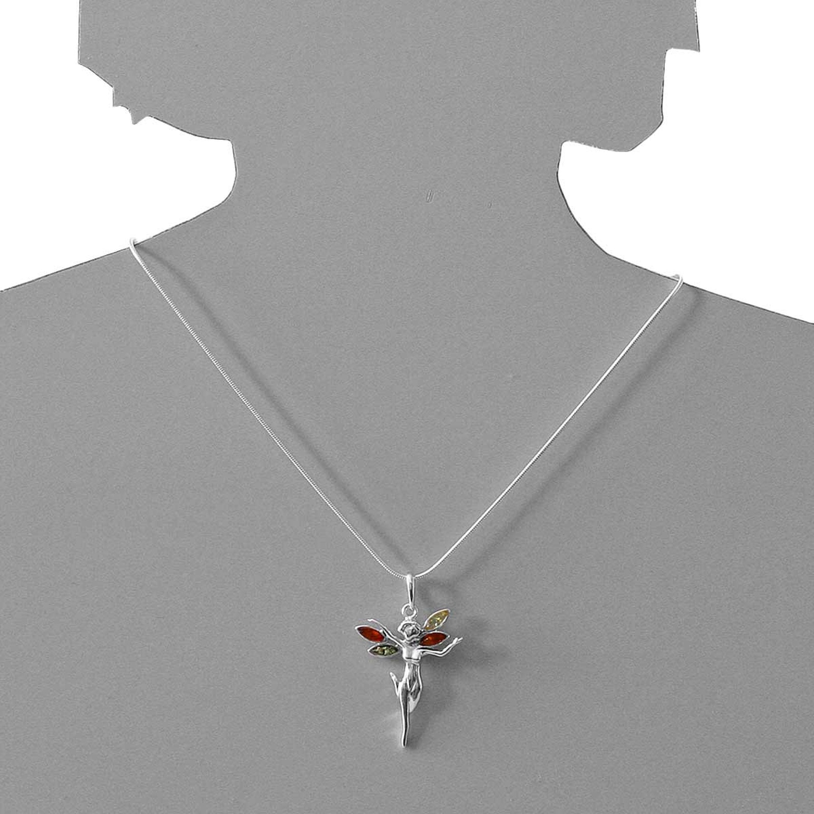 OSTSEE-SCHMUCK Kette mit Anhänger »- Elfe - Silber 925/000 - Bernstein«