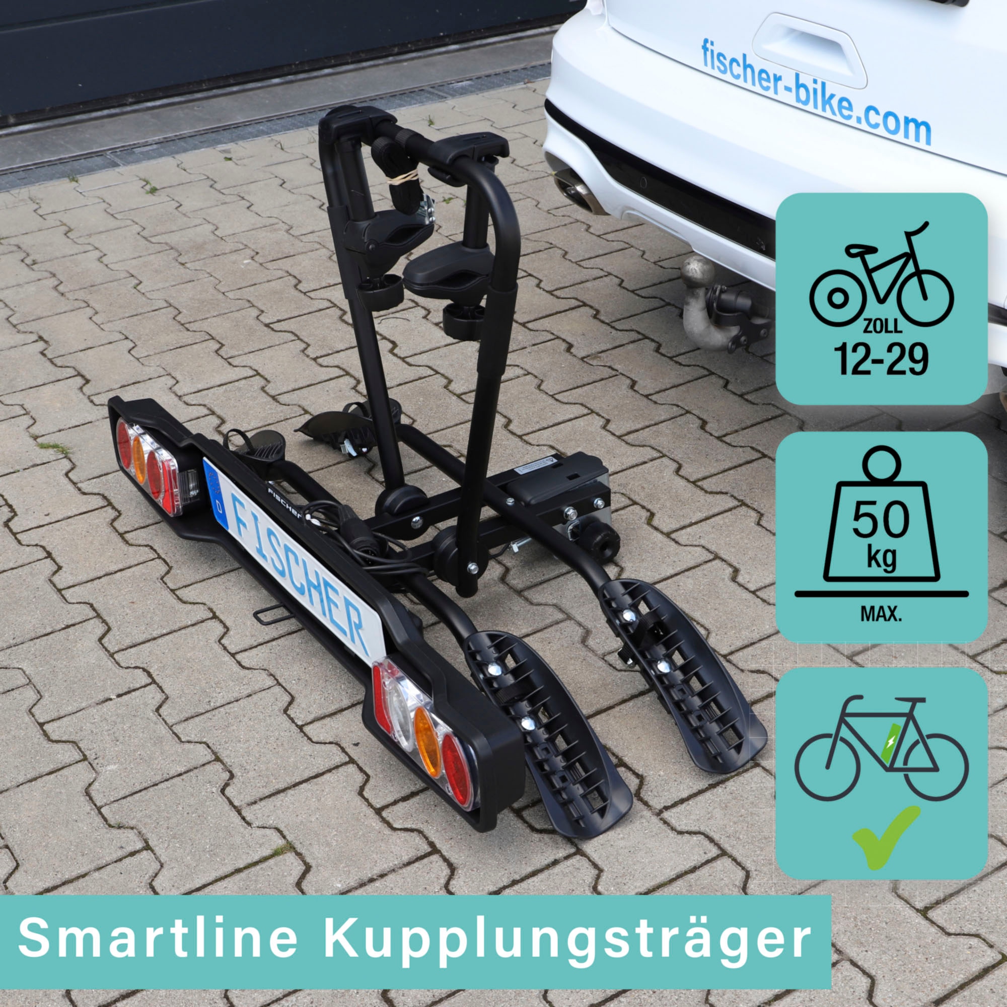 FISCHER Fahrrad Kupplungsfahrradträger »Kupplungs-Fahrradträger SmartLine black«