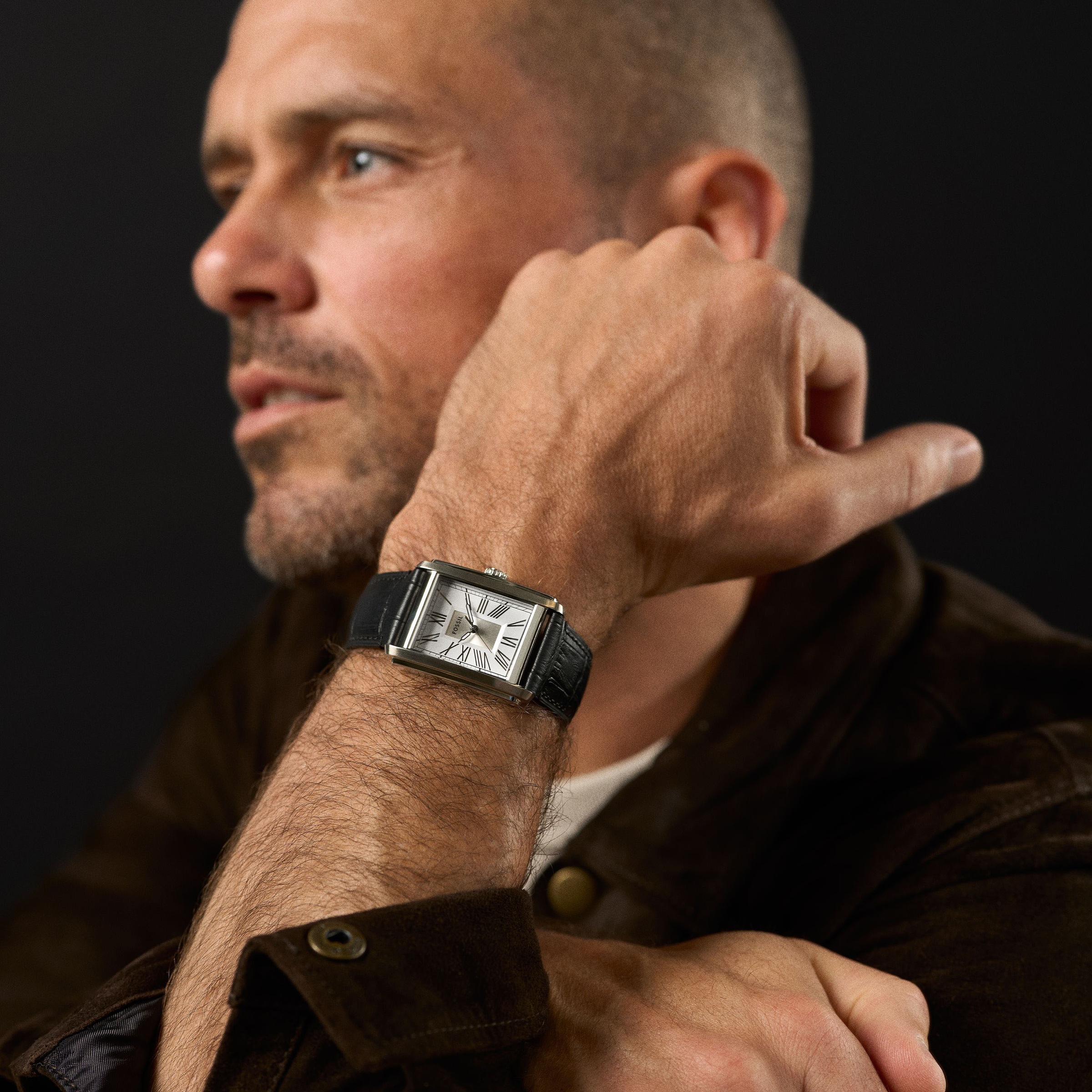 Fossil Quarzuhr »CARRAWAY«, Armbanduhr, Herrenuhr, Lederarmband, analog
