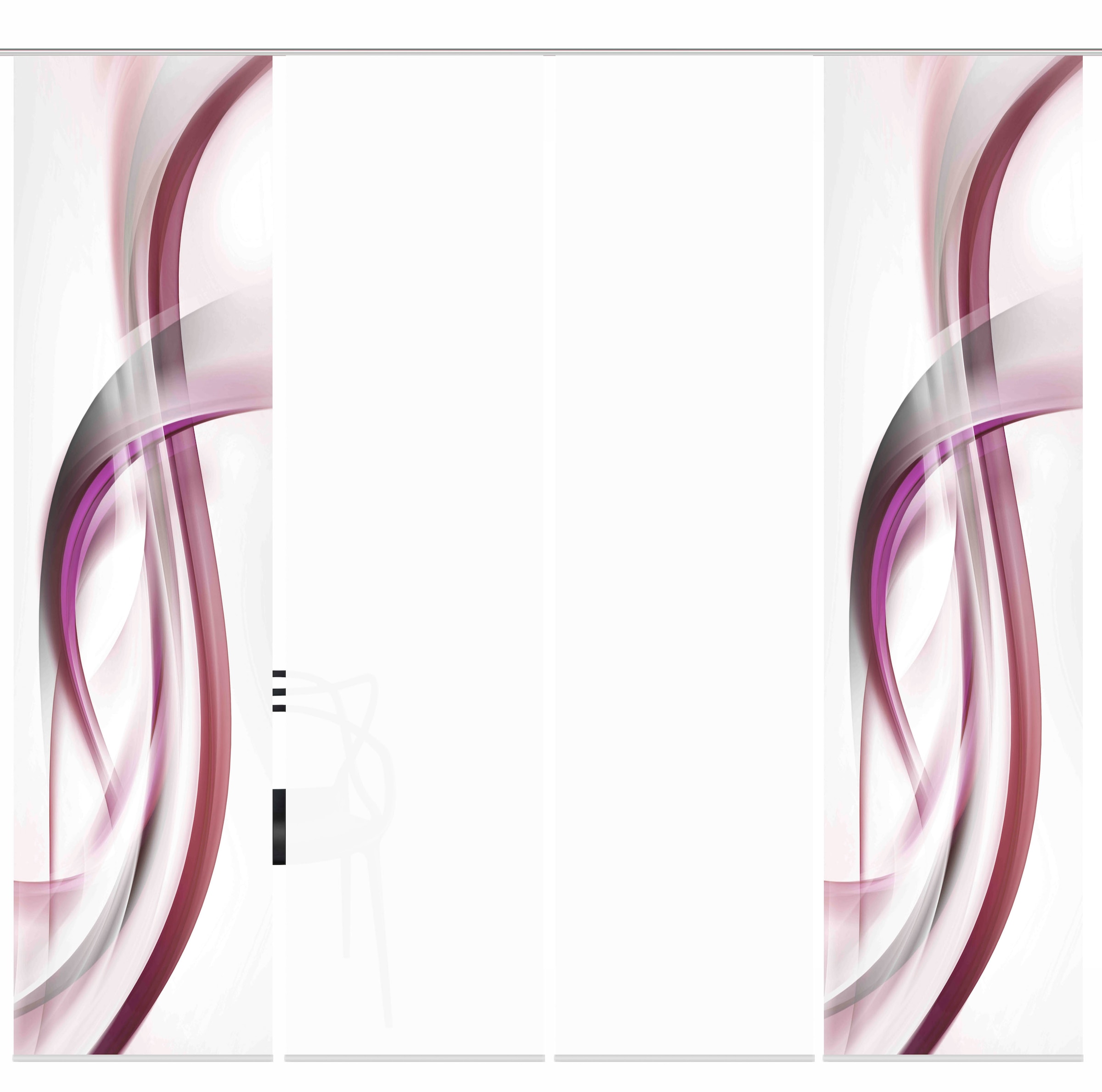 HOME WOHNIDEEN Schiebegardine »FALA« Paneelwagen 4 Stk. tlg. Schiebevorhang Digi 4er Set FALA BEERE