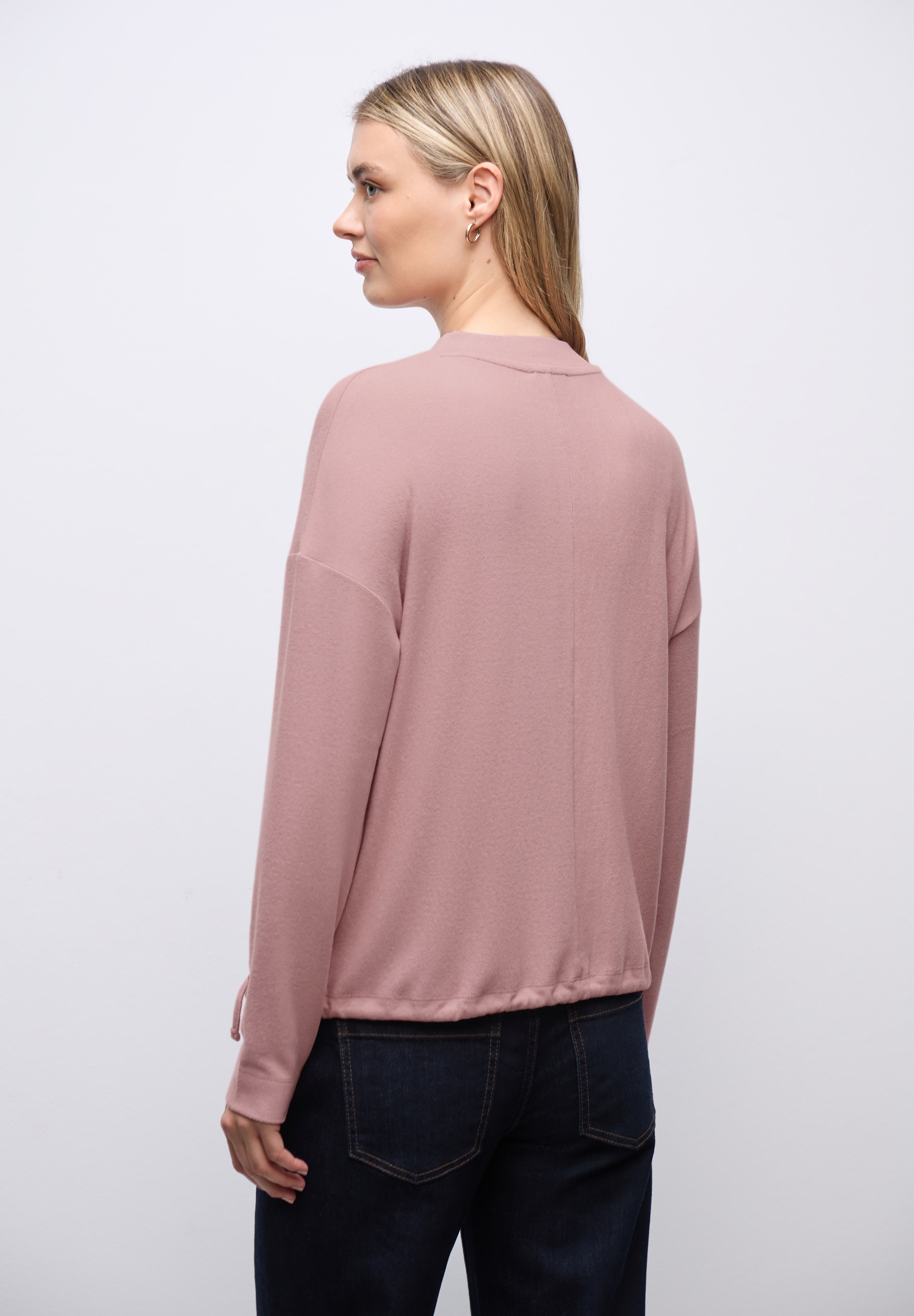 STREET ONE Langarmshirt mit Tunnelzug am Saum
