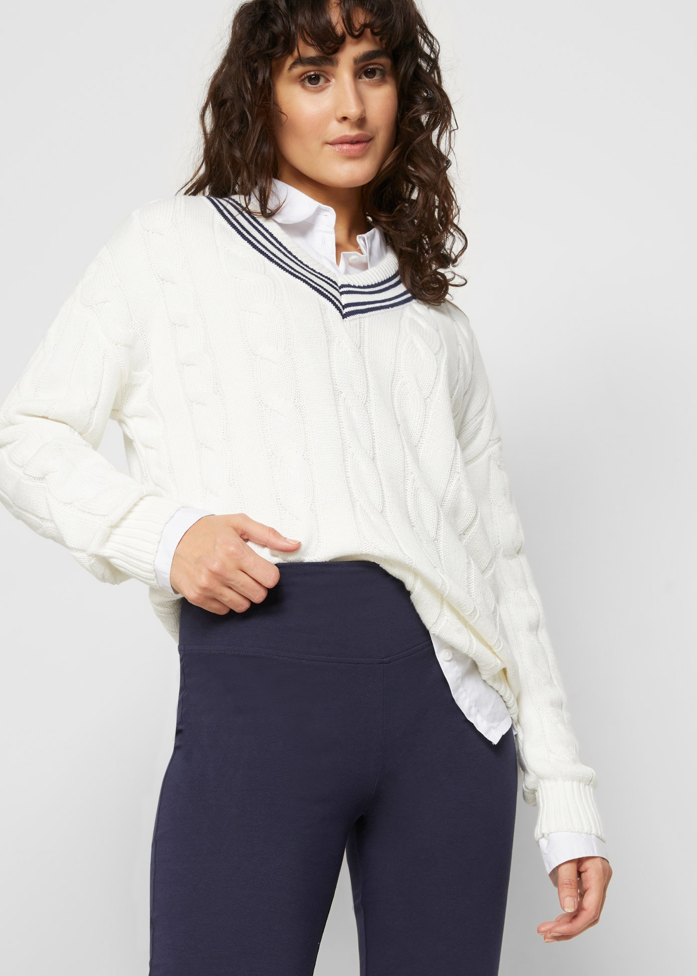 bonprix Leggings »Baumwoll-Leggings, Flared Leg«  aus Baumwolle, mit elastischem Bund, Skinny Fit, unifarben