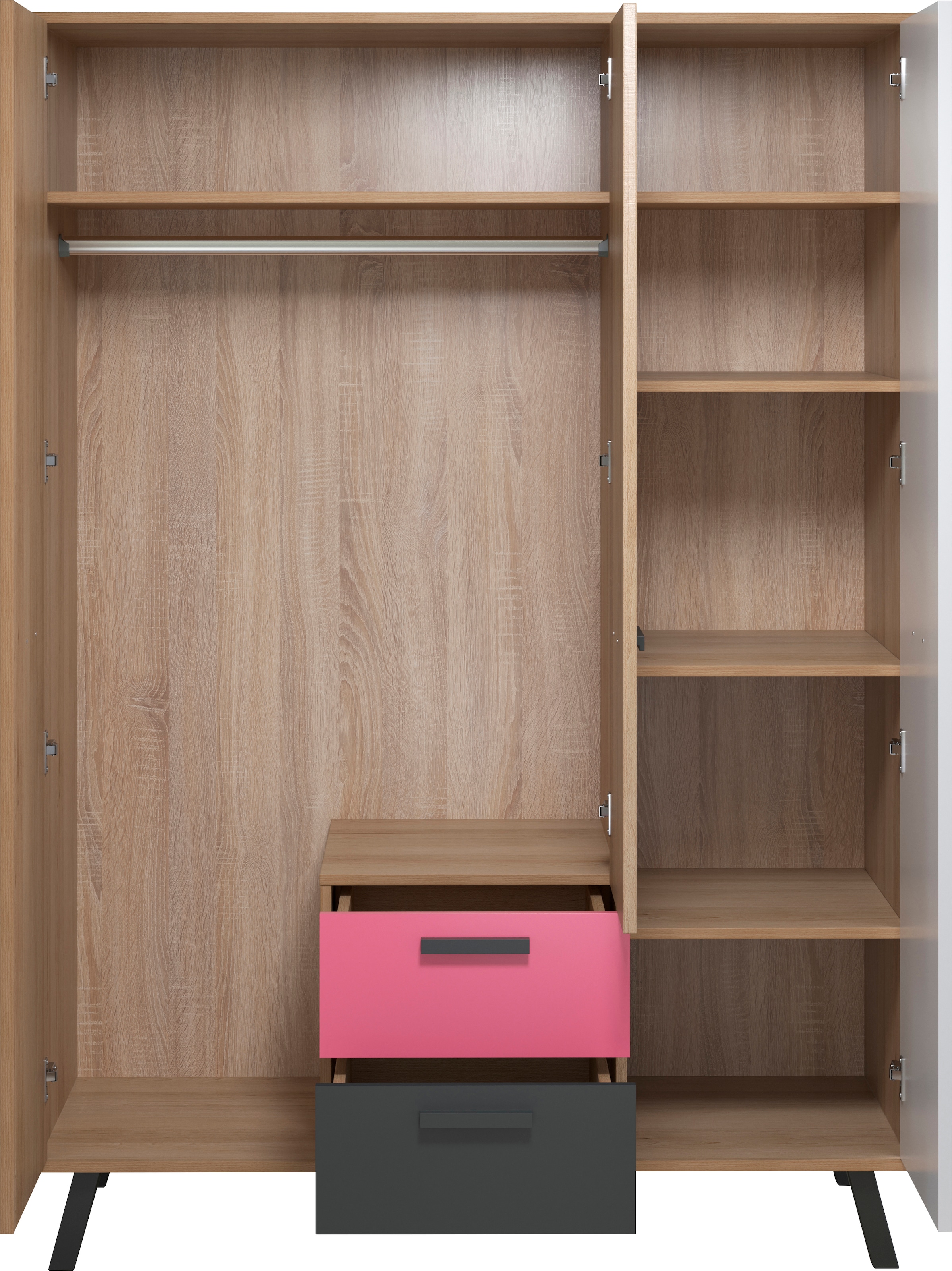 trendteam Kleiderschrank »Mats«, Front teilweise wechselbar - Rosa oder Blau