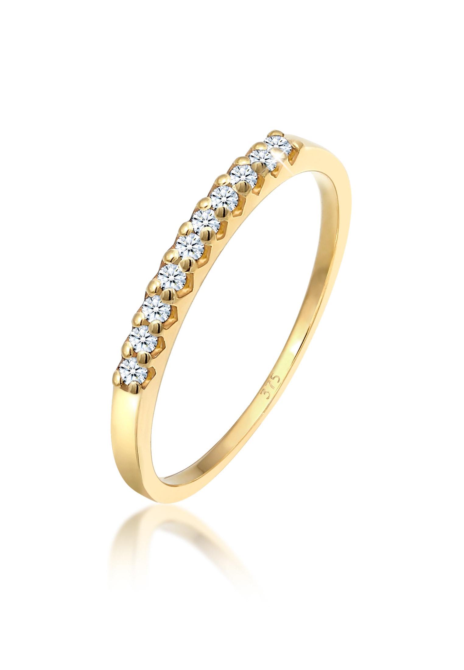 Diamantring »Ring Microsetting Diamant (0.15 ct.) 375 Gelbgold«