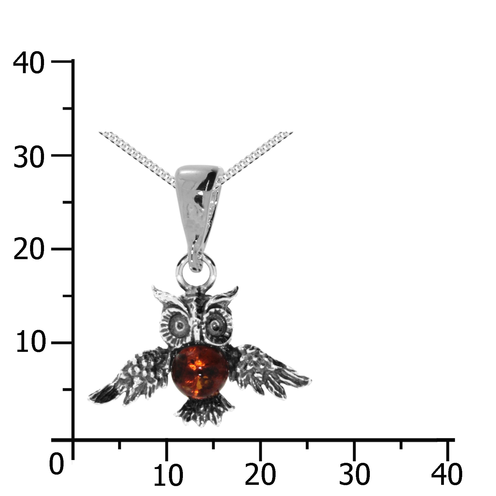 OSTSEE-SCHMUCK Kette mit Anhänger »- Eule - Silber 925/000 - Bernstein«