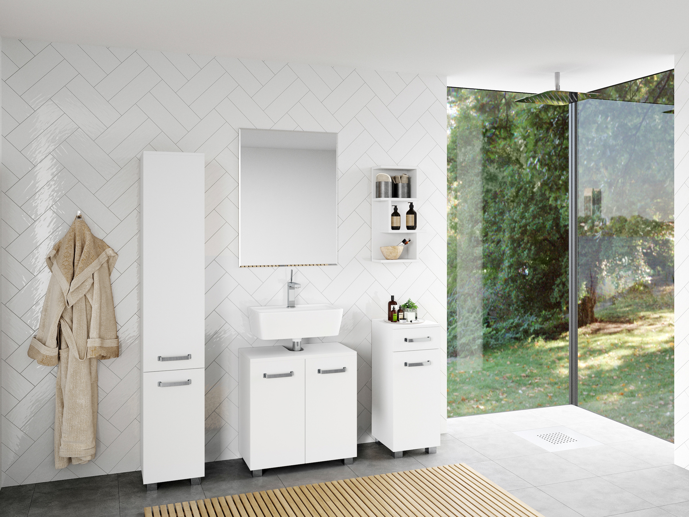 welltime Midischrank »Cosmo«, BxTxH: ca. 30x32,5x76,5 cm, 2 Fächer, Türanschlag wechselbar