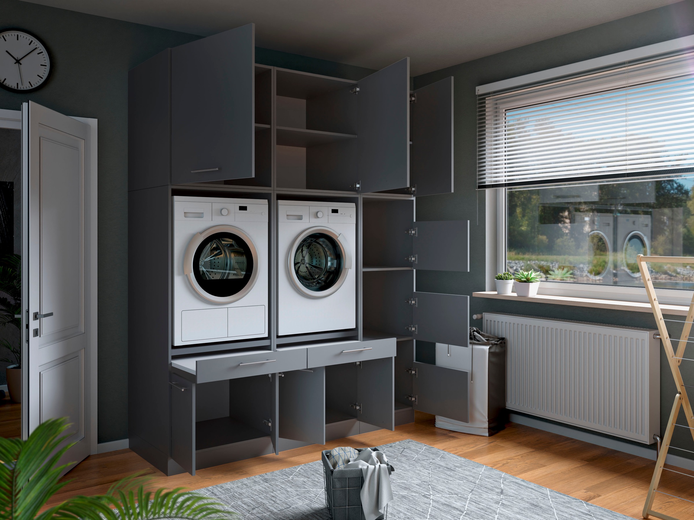 Laundreezy Mehrzweckschrank-Set »Laundreezy, 6-tlg. Mehrzweckschrank-Set B/H/T 186/238/68 cm« 6 Stk. tlg.
