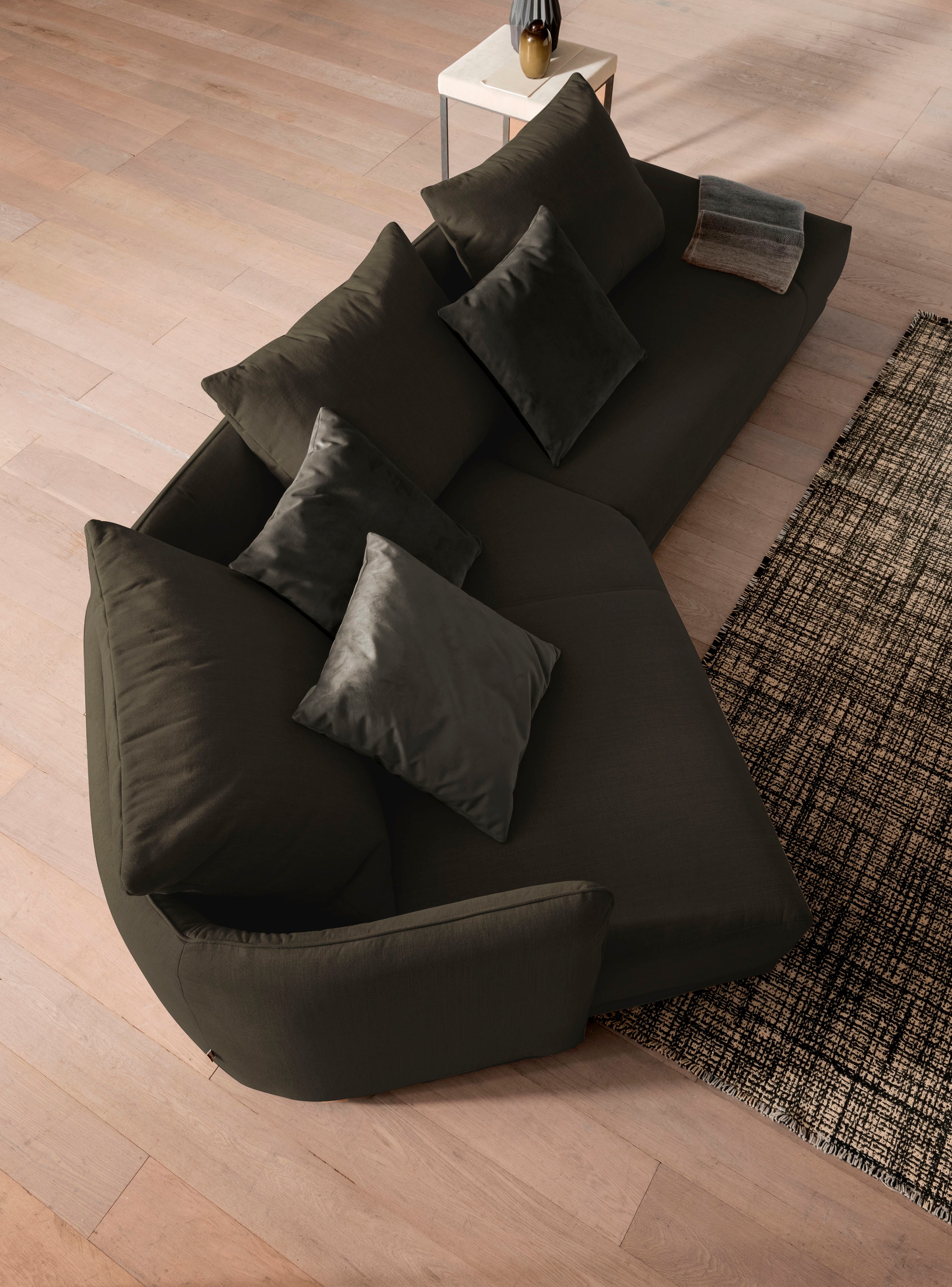 designwerk Ecksofa »New York, extravagantes Designsofa mit tollem Sitzkomfort, L-Form«, mit moderner Rundung im Korpus