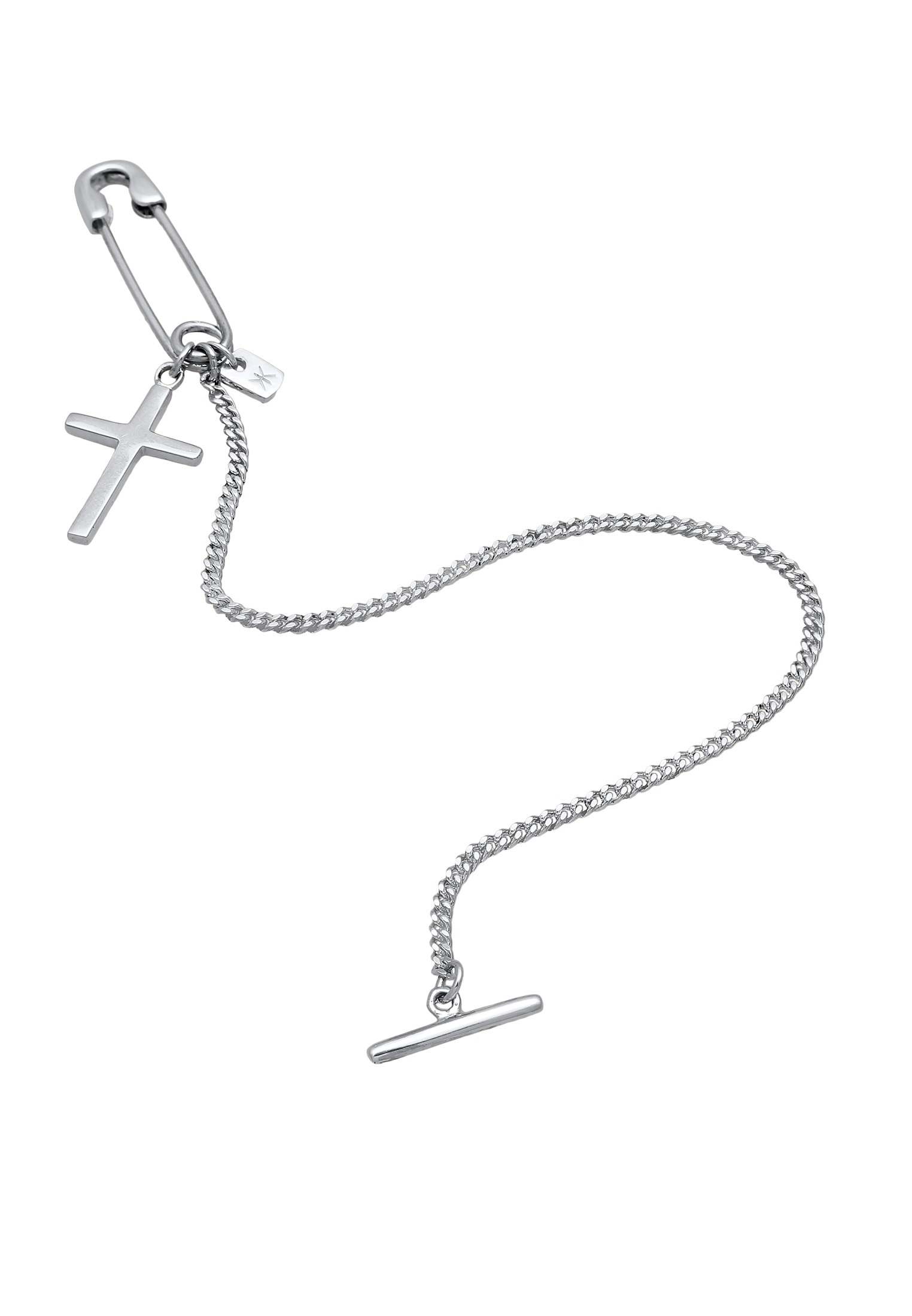 Kuzzoi Schmuckset »Schmuckzubehör Kragenkette Kreuz Sicherheitsnadel 925 Sterling Silber«