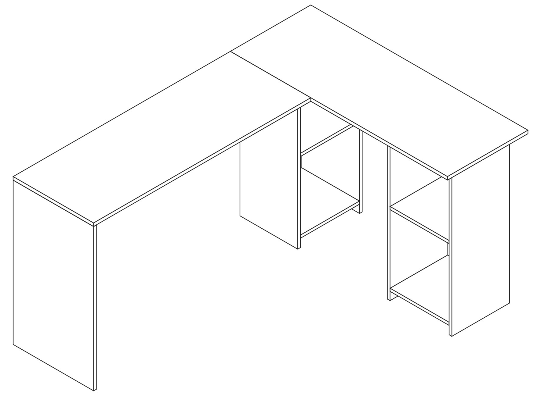 VCM Schreibtisch »Holz Eckschreibtisch Schreibtisch Bürotisch Lusias«