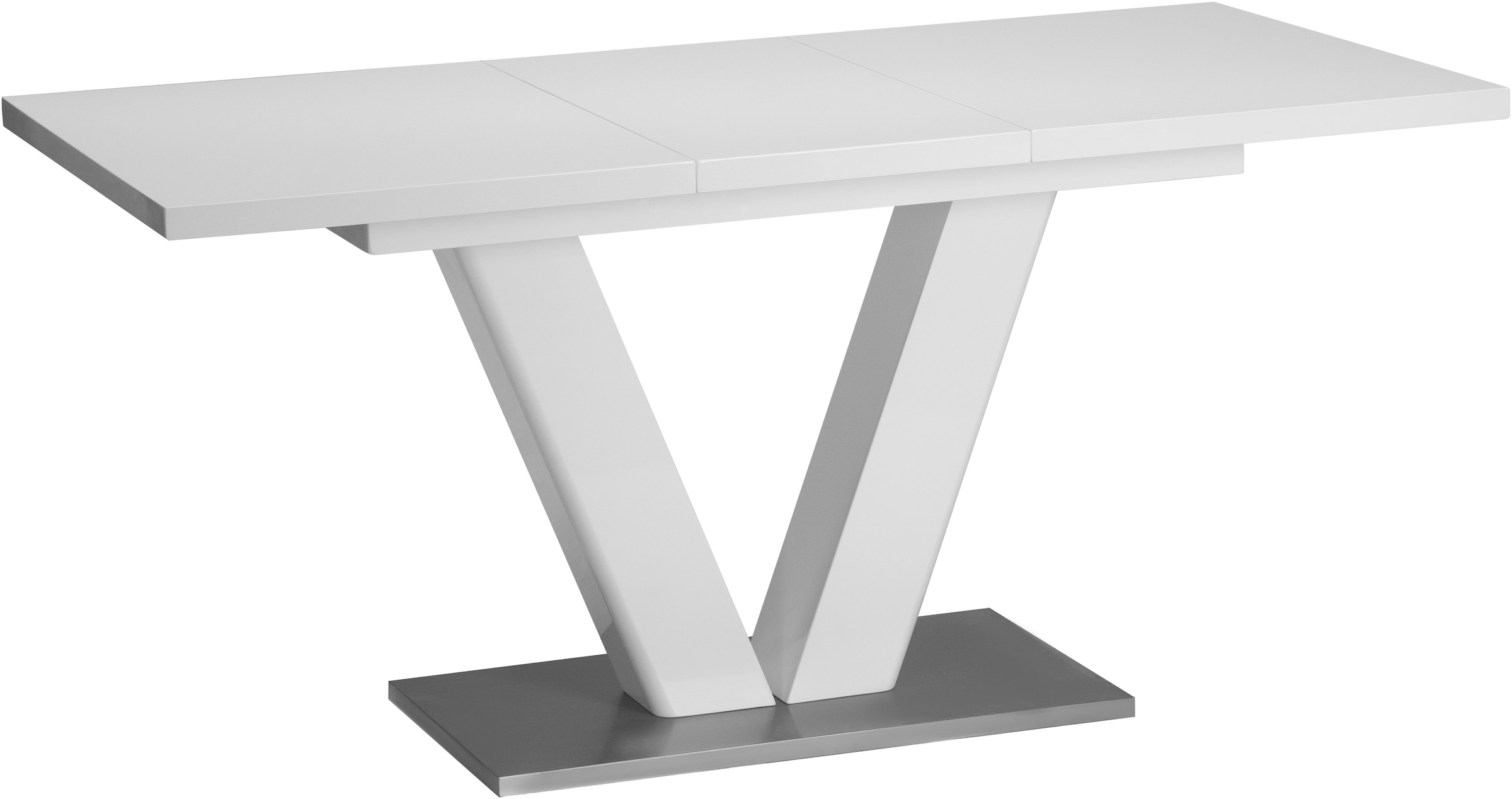 Home affaire Esstisch »Elbach«, Hochglanz weiß, Ausziehtisch 120-160 cm, Esszimmer