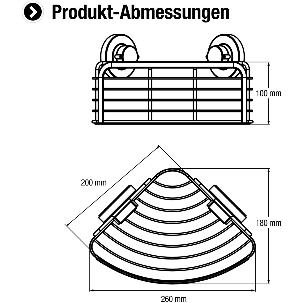 CORNAT Duschregal »3 in 1 - Extra großer & hoher Korb - Zur Wandmontage - Duschablage«