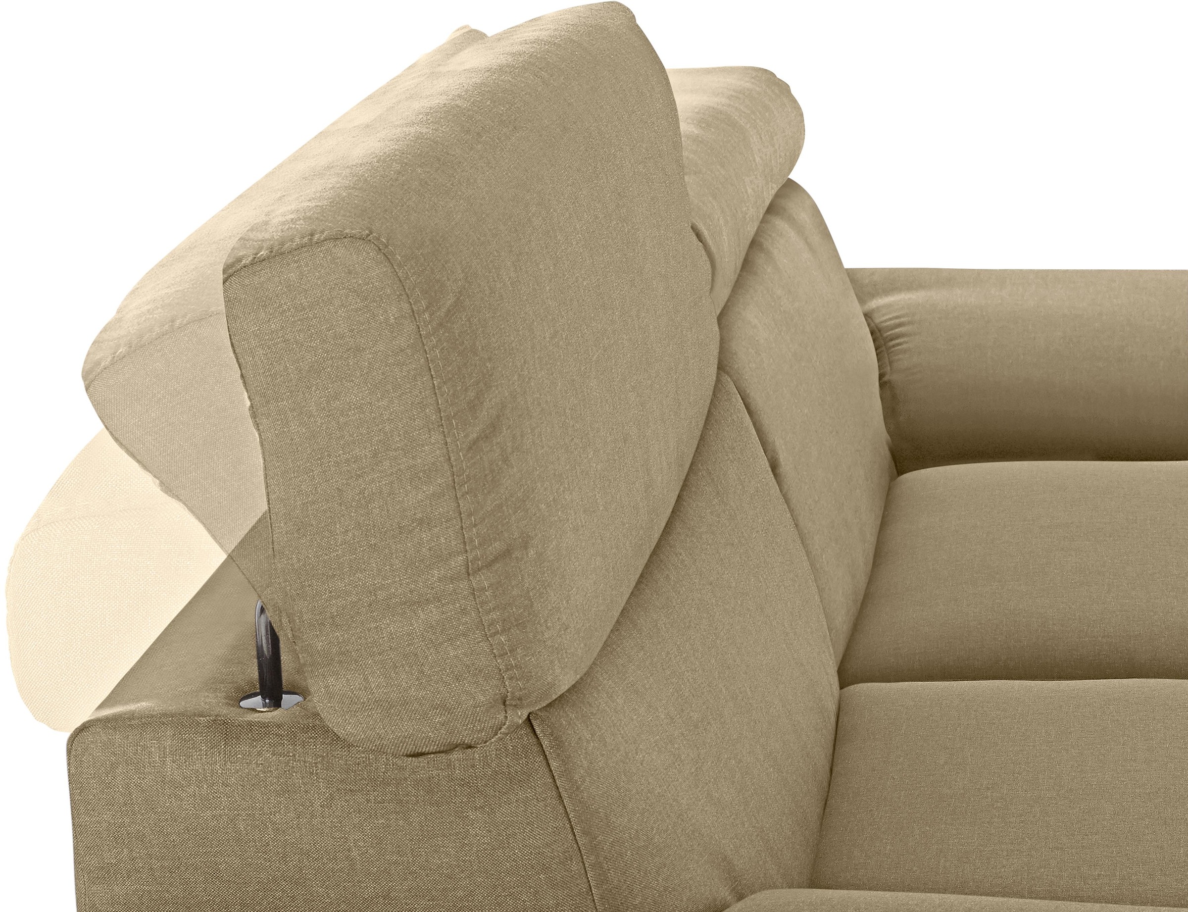 DOMO collection 2,5-Sitzer »Mira inklusive Kopfteilverstellung für mehr Wohlfühlkomfort«, elegant und modern, komfortabel, frei im Raum stellbar