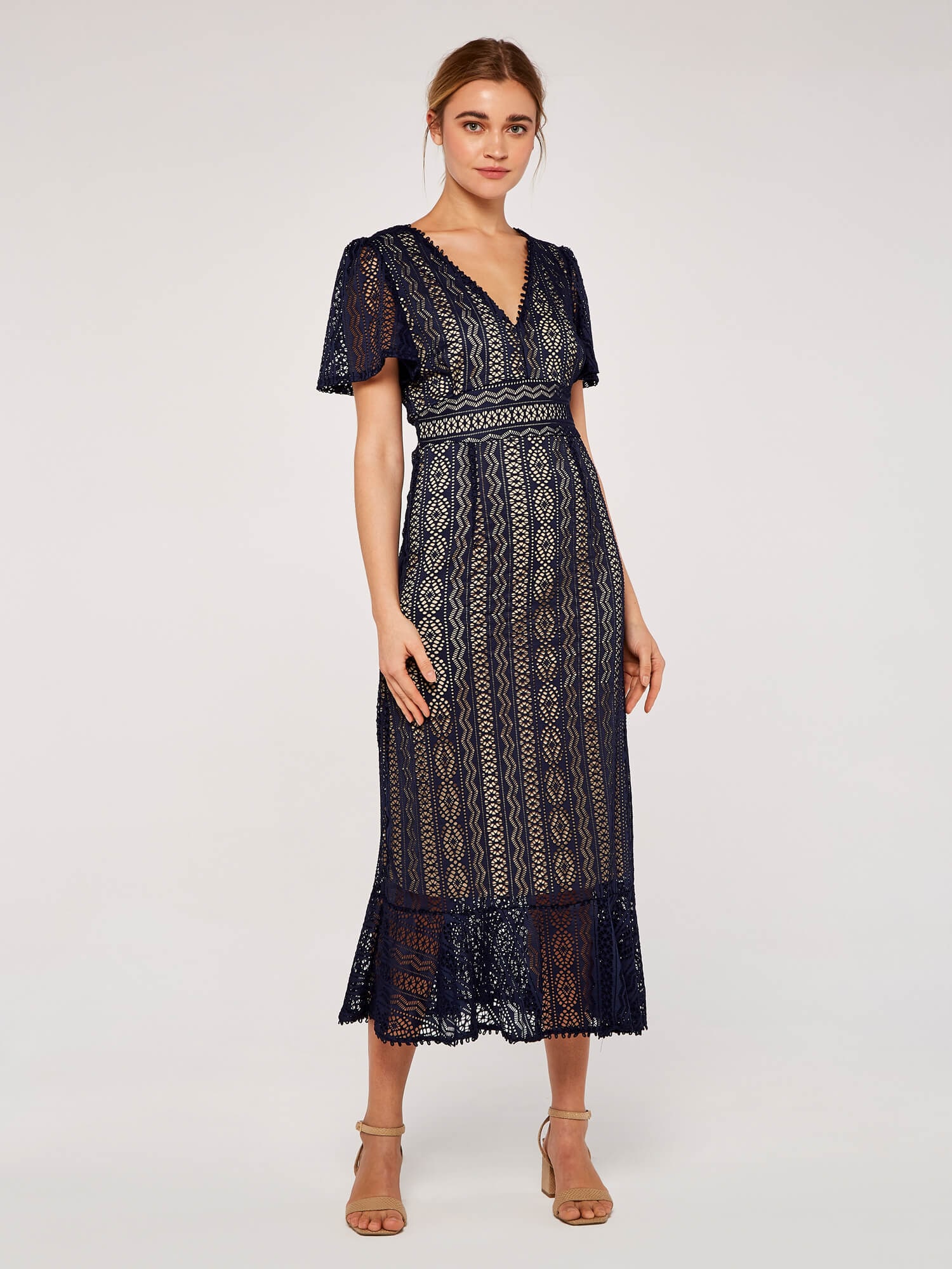 Apricot Maxikleid »Midikleid« aus Spitze