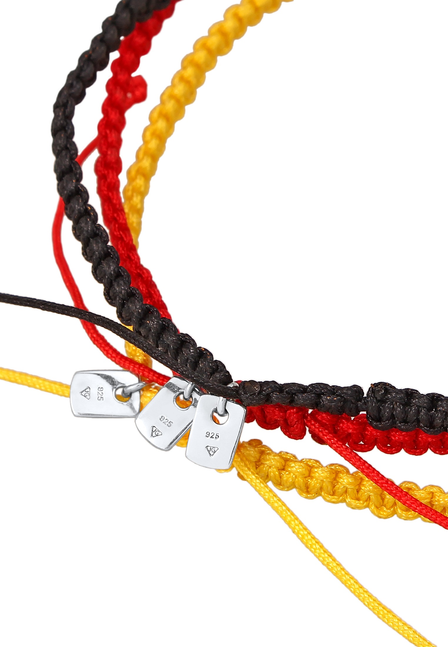 Kuzzoi Armketten Set »Armband EM Fußball Fan-Set Flagge 925 Sterling Silber«