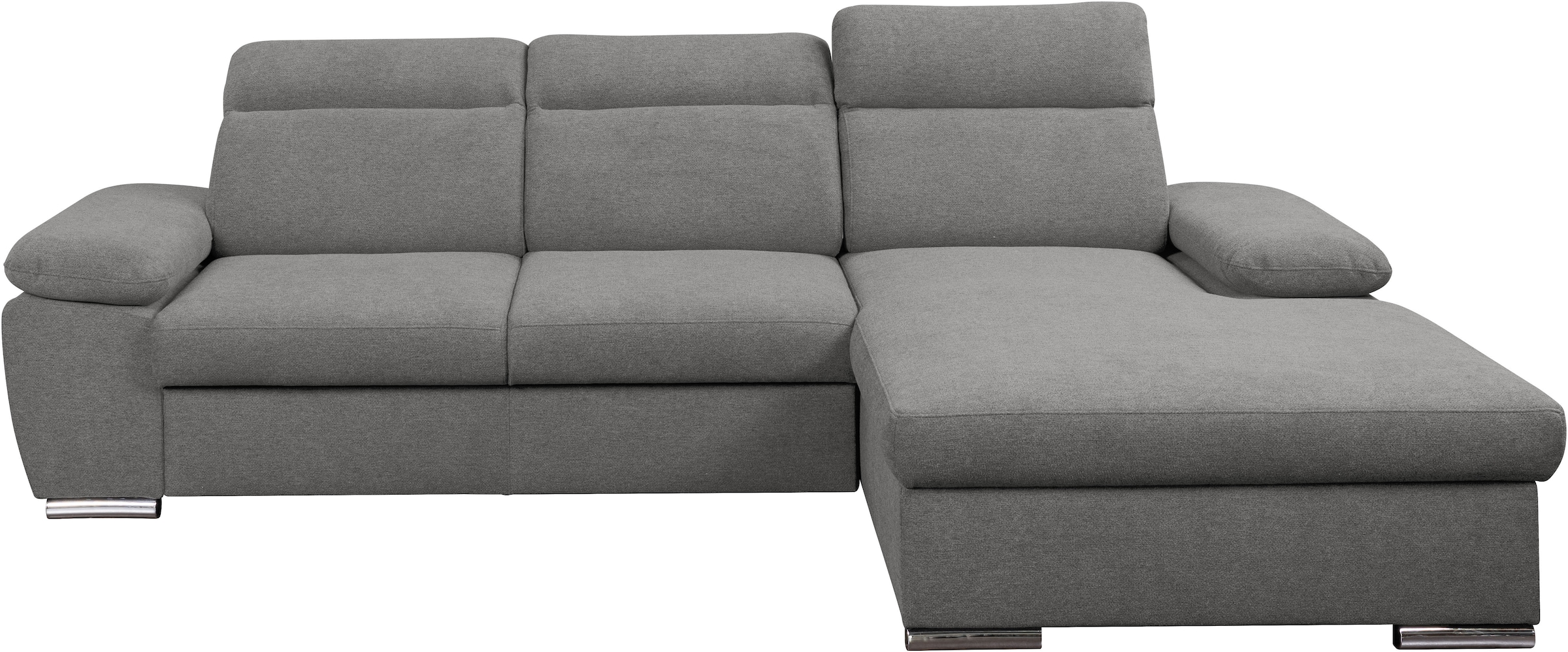 WERK2 Ecksofa »Palma 282 cm breit mit Bett & Bettkasten, Kopfteilverstellung« Strukturstoff, L-Form, XXL, Schlaffunktion, Bettkasten