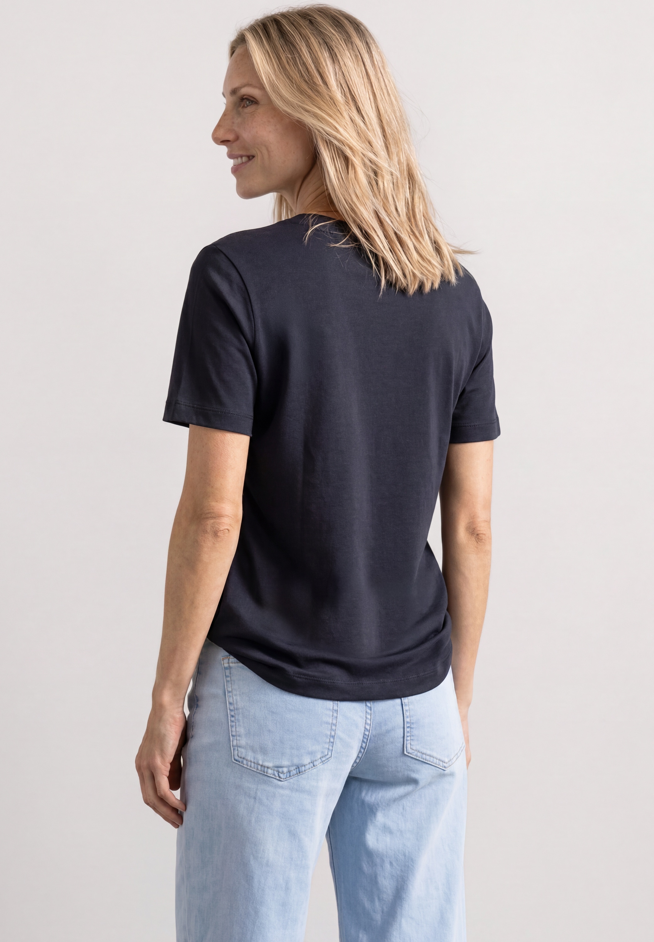 STREET ONE Kurzarmshirt Sommershirt miz Chestprint