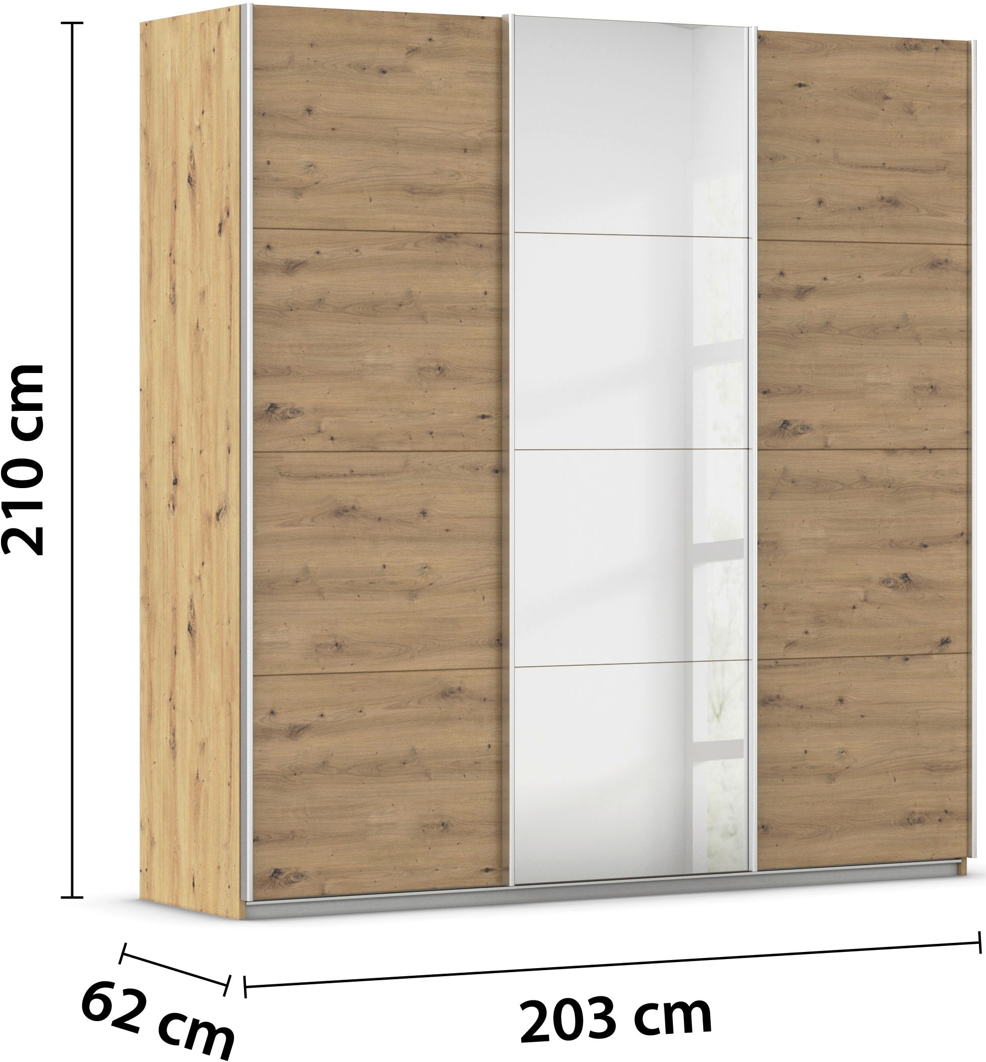 rauch Schwebetürenschrank »Kleiderschrank Schrank Garderobe Wäscheschrank TOMA« inkl. Regaleinsatz sowie zusätzlichen Einlegeböden MADE IN GERMANY
