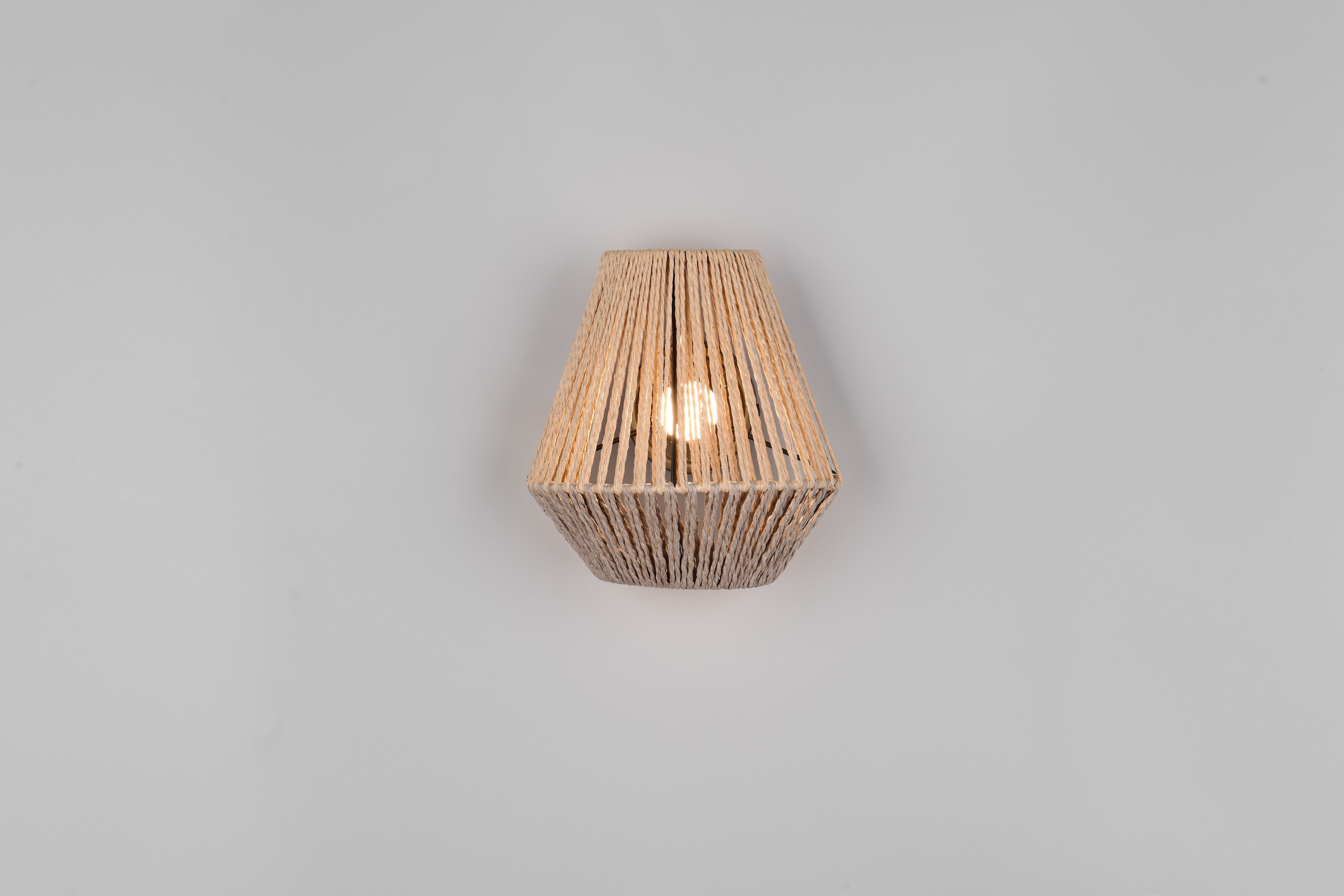 REALITY Leuchten LED Wandleuchte »LIRA, Akku Wandlampe, USB Ladeanschluss, 1,5W 140 Lumen 3000K warmweiß« LED-Board 1 Stk. Warmweiß Lampenschirm aus Papiergarn, Touchdimmer, max 8h Akkulaufzeit