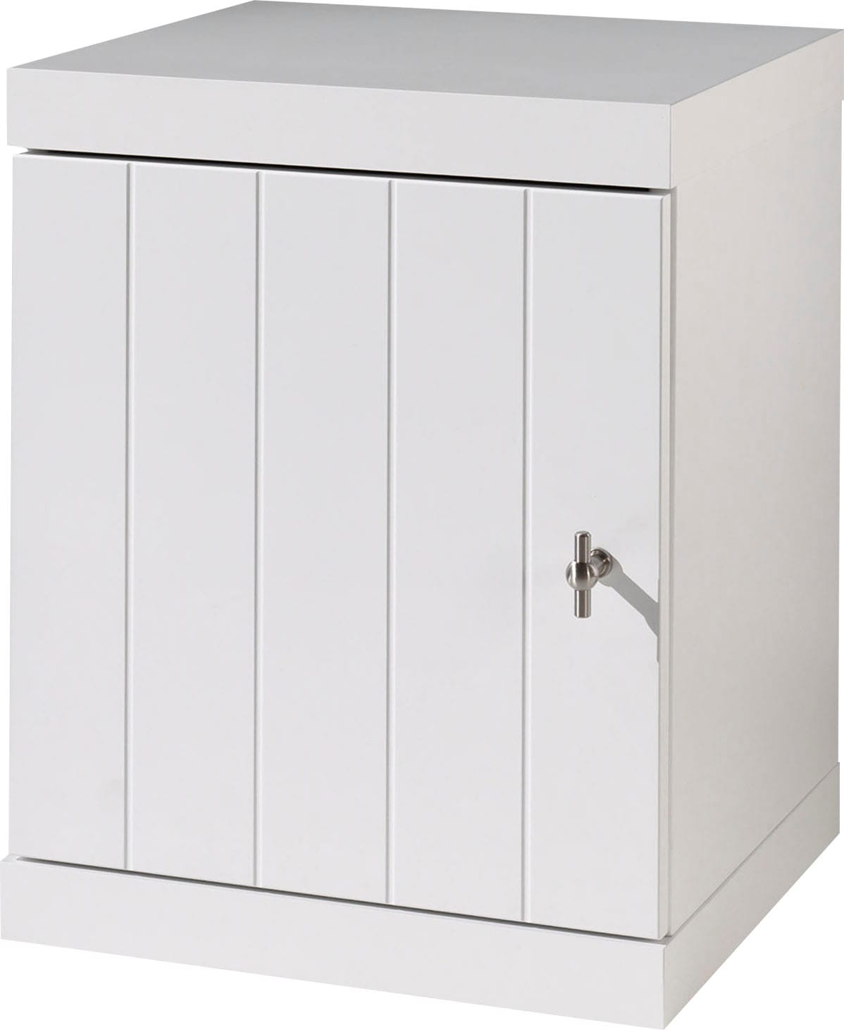 Vipack Nachtschrank, (Made in Europe), Nachtkonsole rechts oder links anstellbar, mit 1 Drehtür, Ausf. Weiß