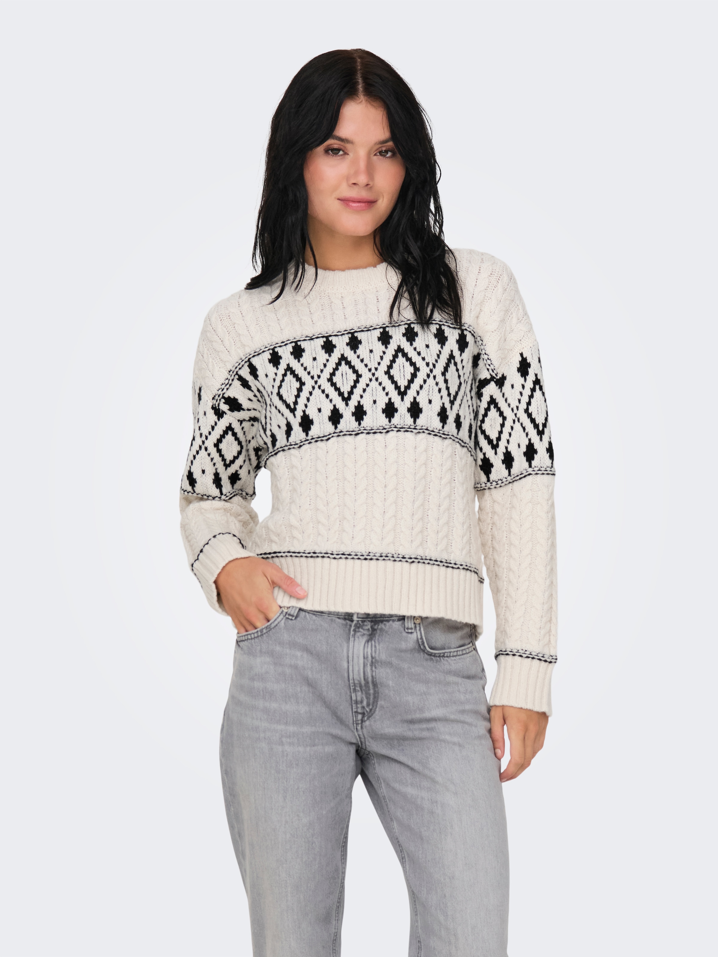 ONLY Strickpullover »ONLMARENT L/S PULLOVER KNT NOOS« mit Strickmuster