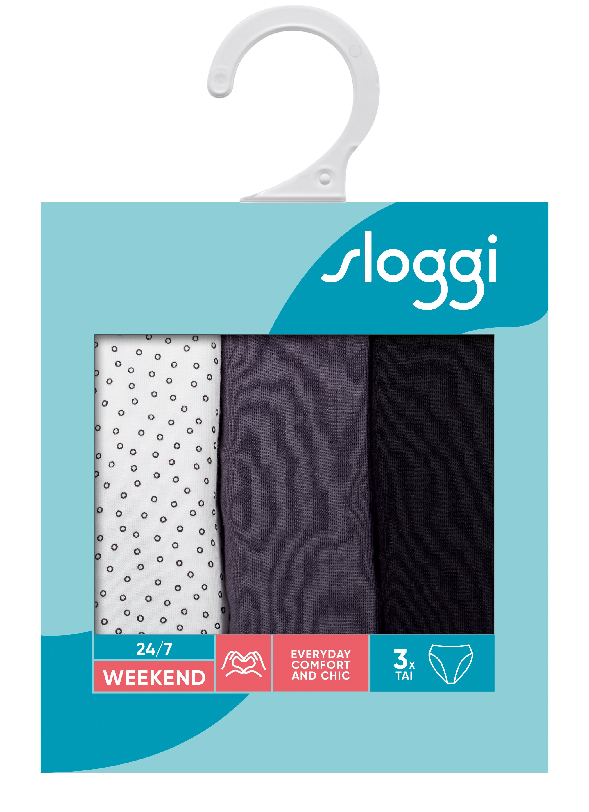 sloggi Slip »24/7 Weekend Tai C3P«, (3er Pack), mit flachen Spitzen-Kanten